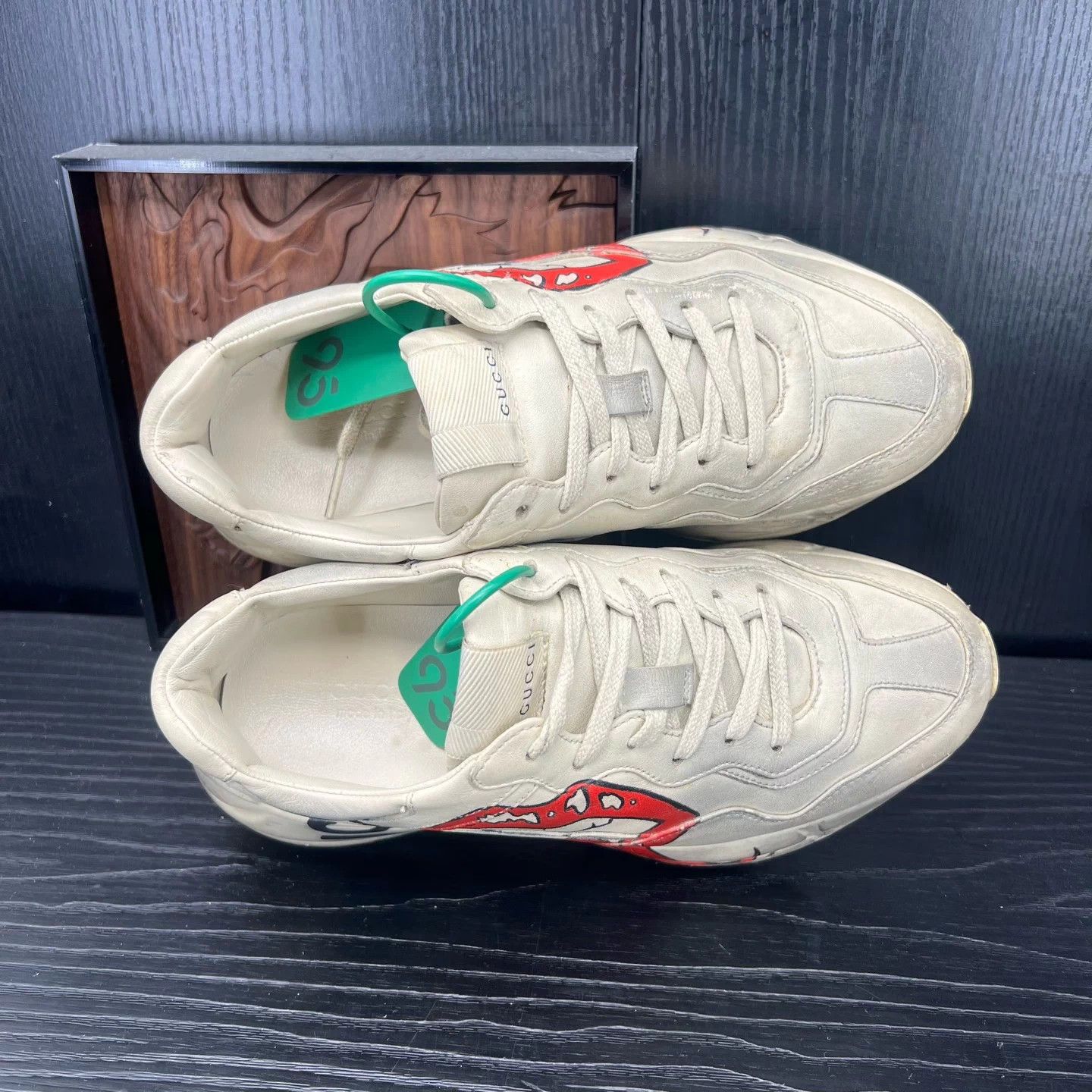 Gucci Women's Gucci Rhyton Distressed Lips Sneakers Size US 8.5 / IT 38.5 - 2 Thumbnail