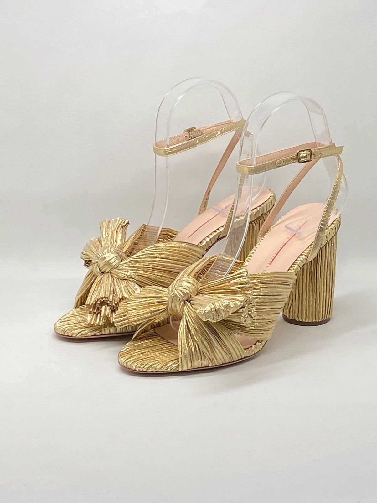 Loeffler Randall Loeffler Randall Gold Pleated Bow Heel Sandals size 6.5 Size US 6.5 / IT 36.5 - 5 Thumbnail