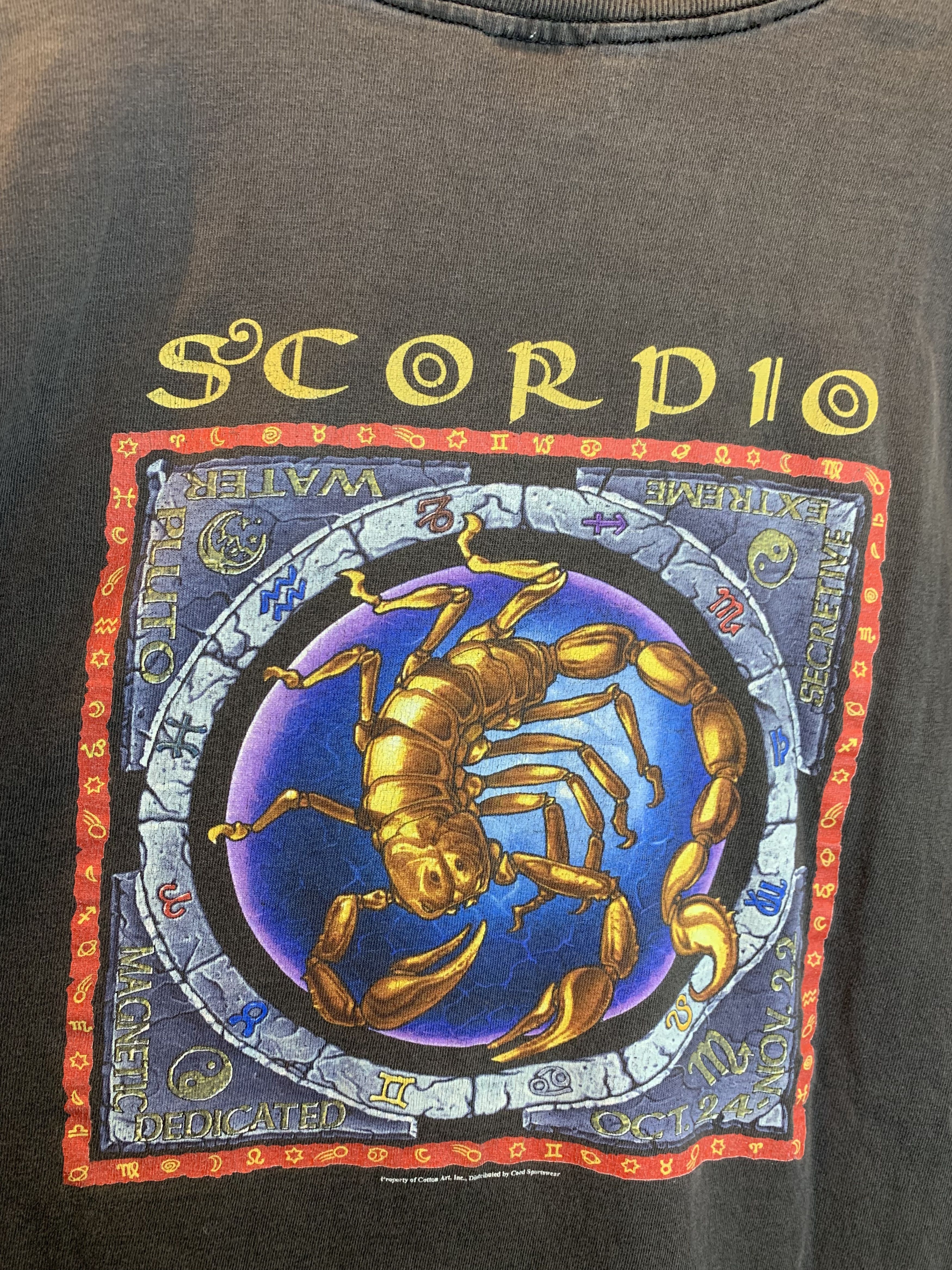 Vintage RARE Vintage 90s Scorpio Astrology Art Single Stitch T-Shirt Size US L / EU 52-54 / 3 - 3 Thumbnail