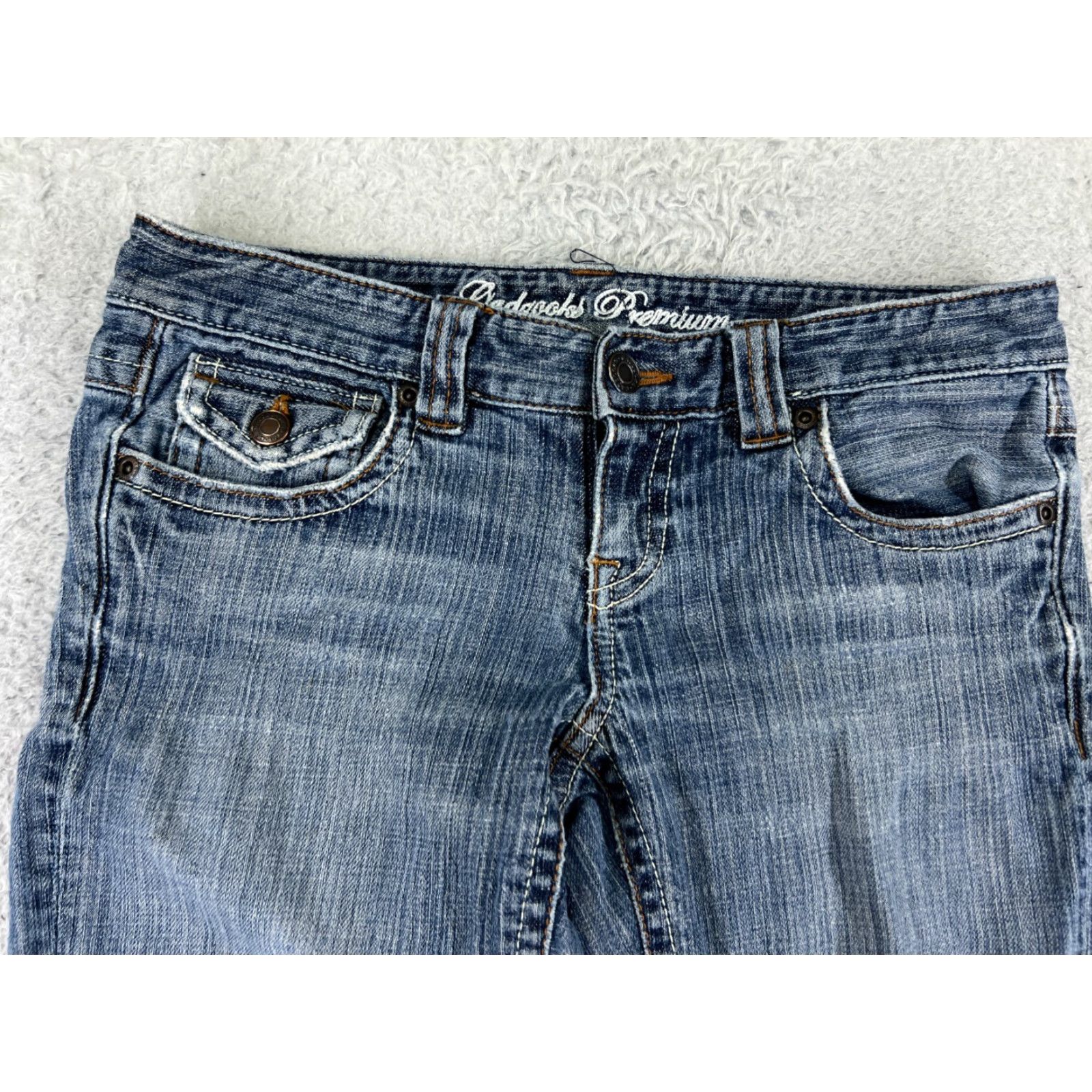 Vintage VINTAGE Gadzooks Jeans Womens 27 Blue Denim Boot Cut Flap Pocket Cotton 26x29 Size 27" / US 4 / IT 40 - 4 Thumbnail