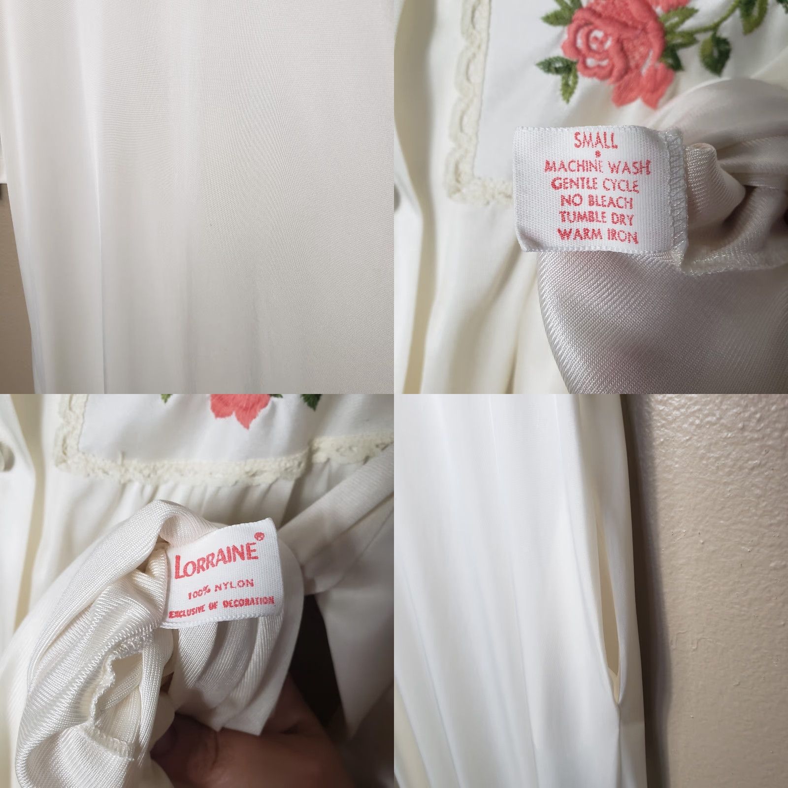 Vintage VINTAGE Lorraine Embroidered Satin Buttonfront Gown Robe-Size S Size ONE SIZE - 8 Thumbnail