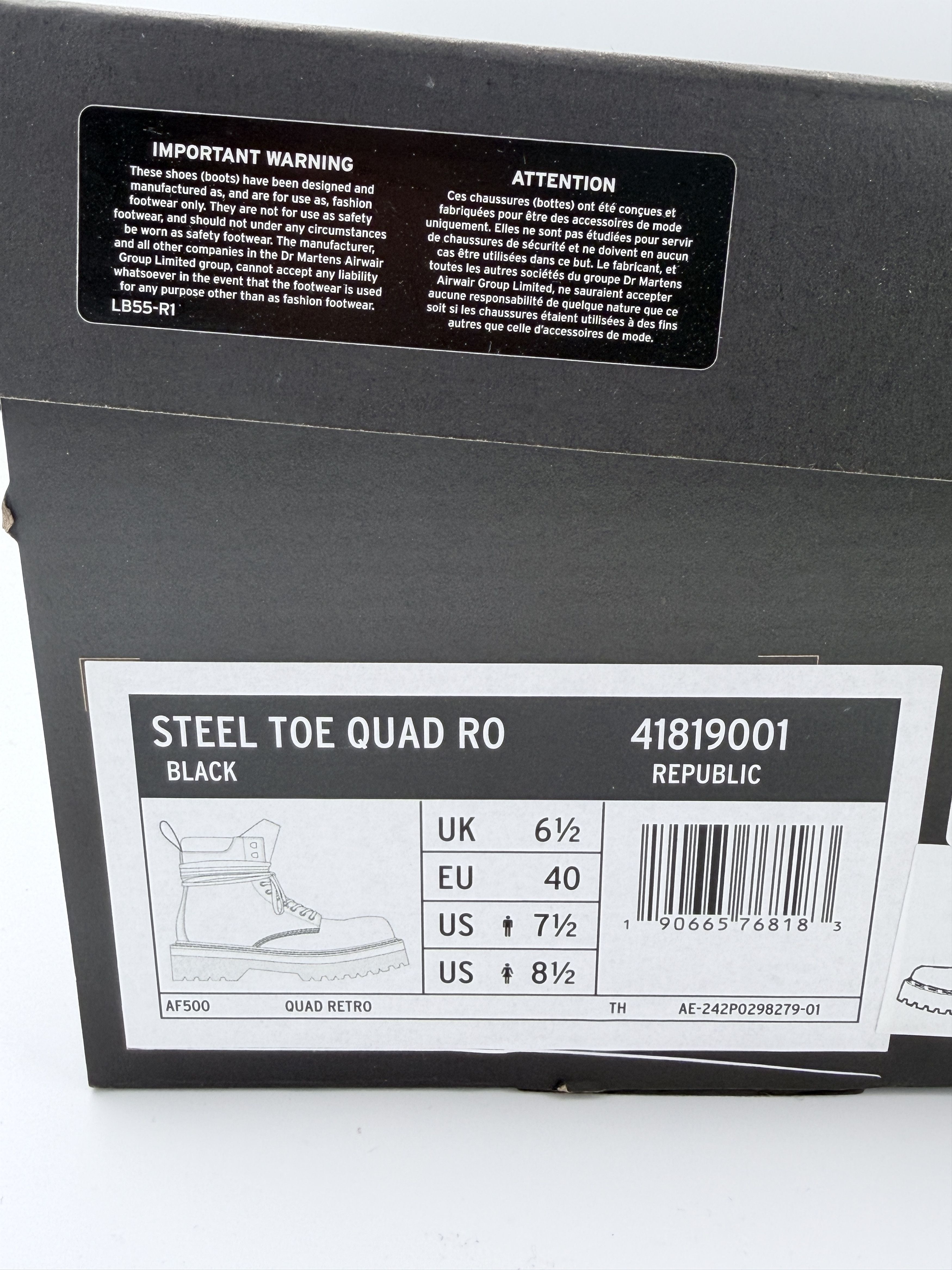 Dr. Martens × Rick Owens Rick Owens Dr. Martns 1460 Quad Sole Steel Toe Boot Size US 7.5 / EU 40-41 - 8 Thumbnail