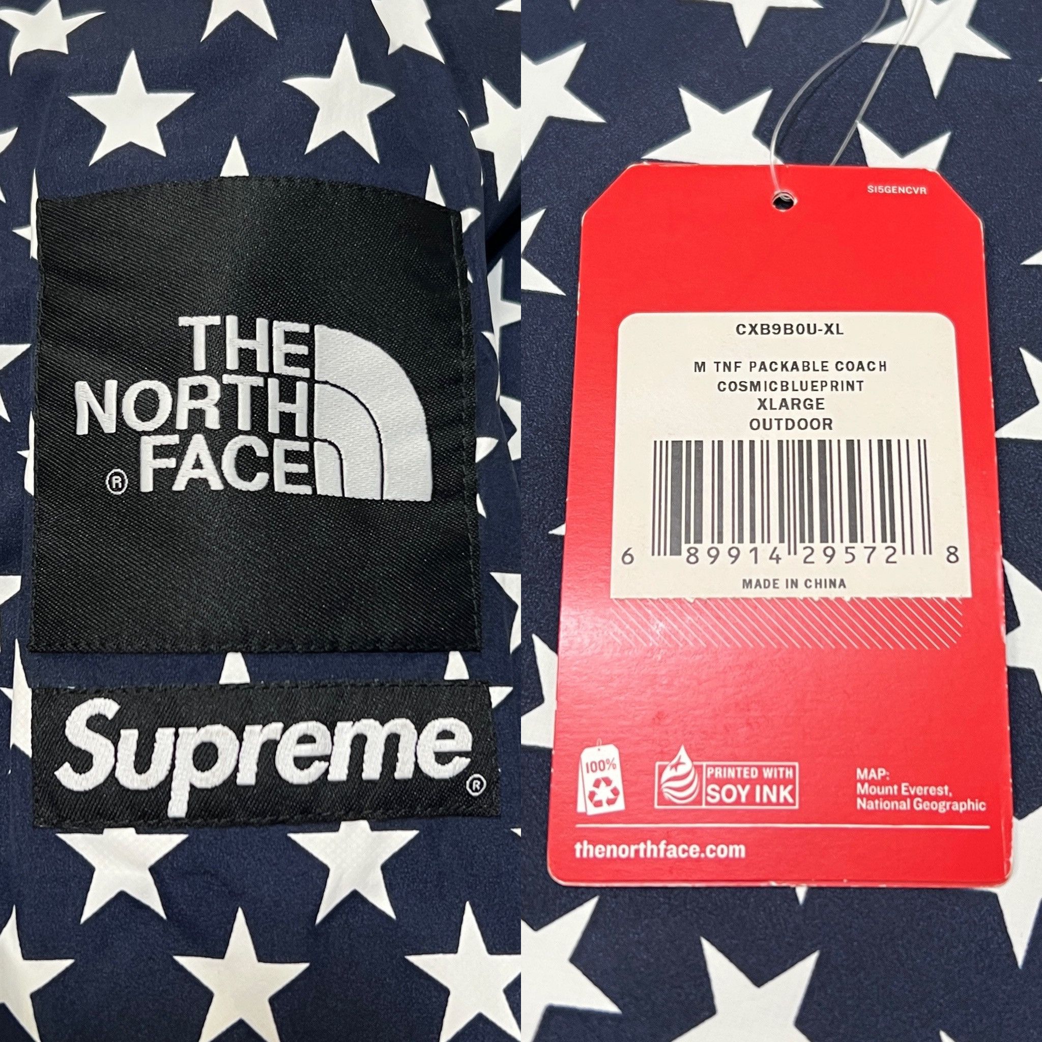 Supreme × The North Face Supreme The North Face SS15 Navy Star Coach Jacket Size US XL / EU 56 / 4 - 7 Thumbnail