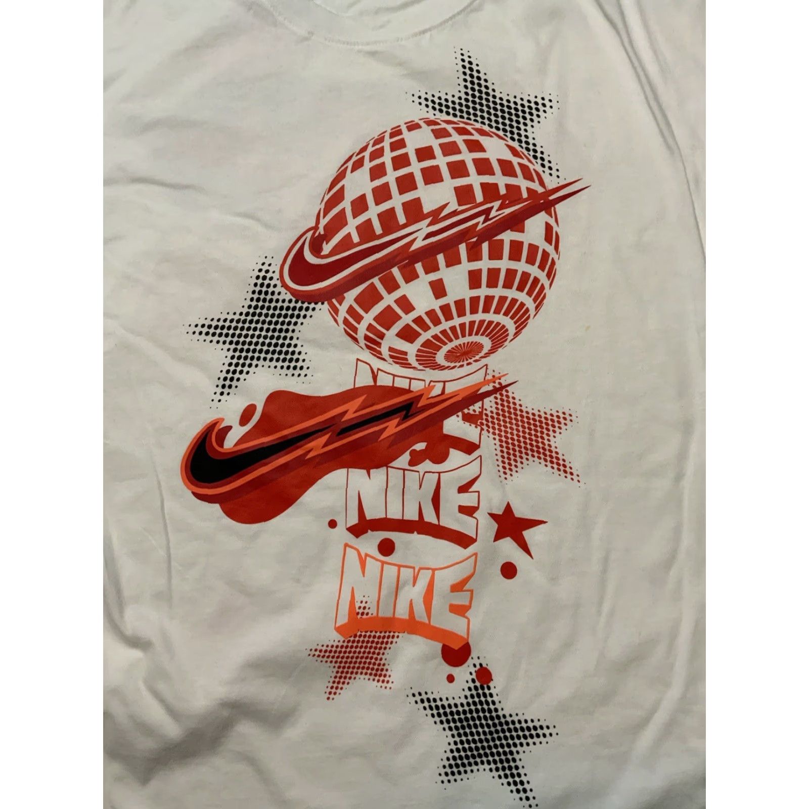 Nike VINTAGE Nike Air Max 90 Electric High Collection Swoosh Globe Star Crew S/S T-Shirt XL Mens White Size US XL / EU 56 / 4 - 5 Thumbnail