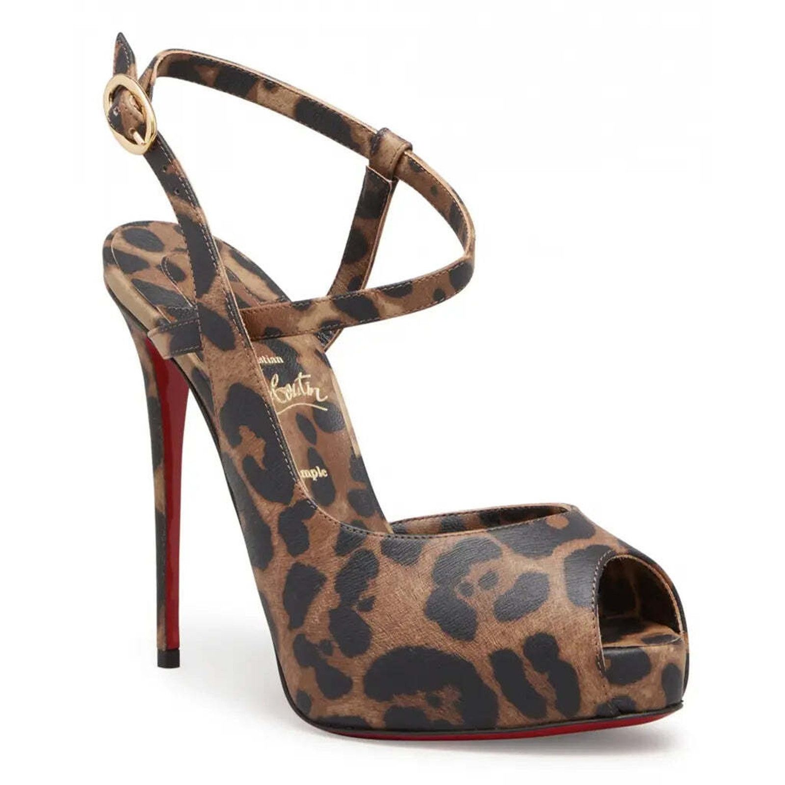 Christian Louboutin Jenlove Alta 120 Brown Strap Platform Sandal Heel Pump 39.5 Size US 9.5 / IT 39.5 - 1 Thumbnail