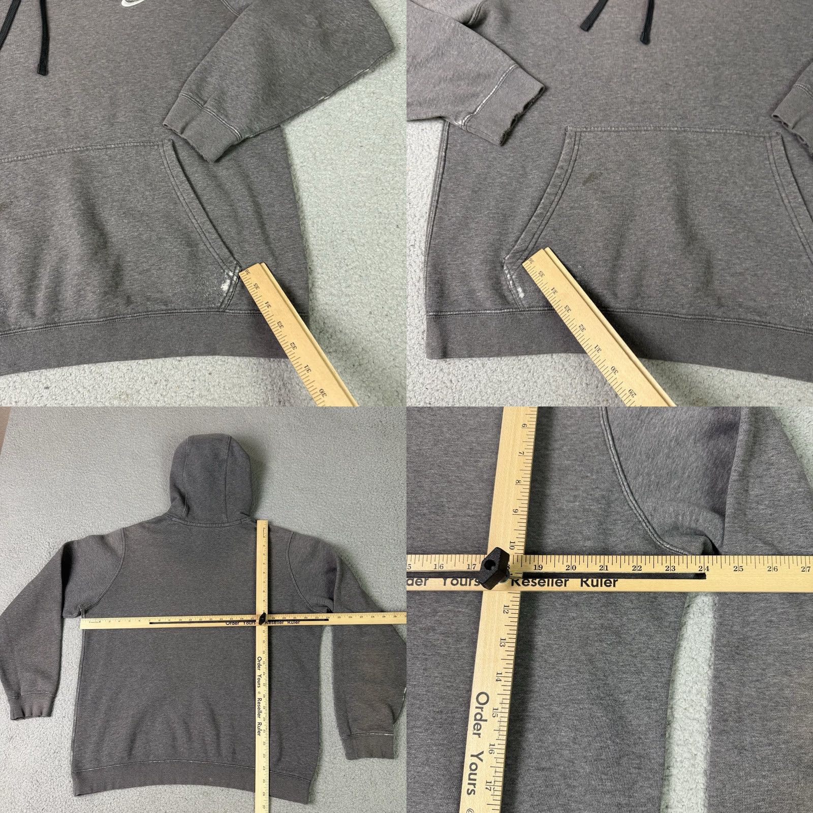 Nike VINTAGE Nike Sweatshirt Mens Large Gray Embroidered Swoosh Distressed Logo Essential L Size US L / EU 52-54 / 3 - 8 Thumbnail