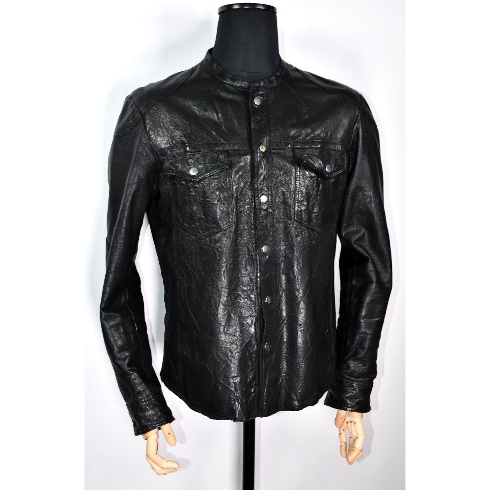 Allsaints All Saints Demon Shirt Jacket Men L Leather Black 58cm Chest 68cm Length Vintage? No Size US L / EU 52-54 / 3 - 6 Thumbnail