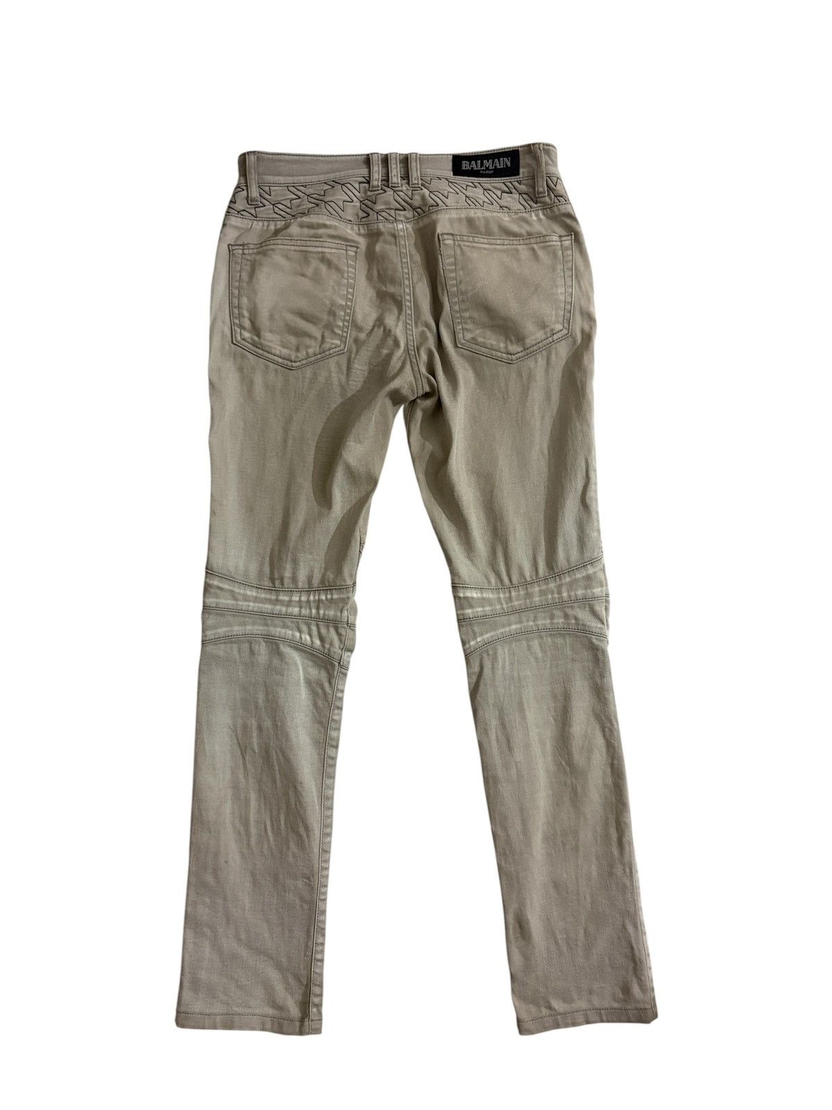Balmain Archive Balmain SS14 Geometric Stitch Biker Size US 30 / EU 46 - 2 Thumbnail