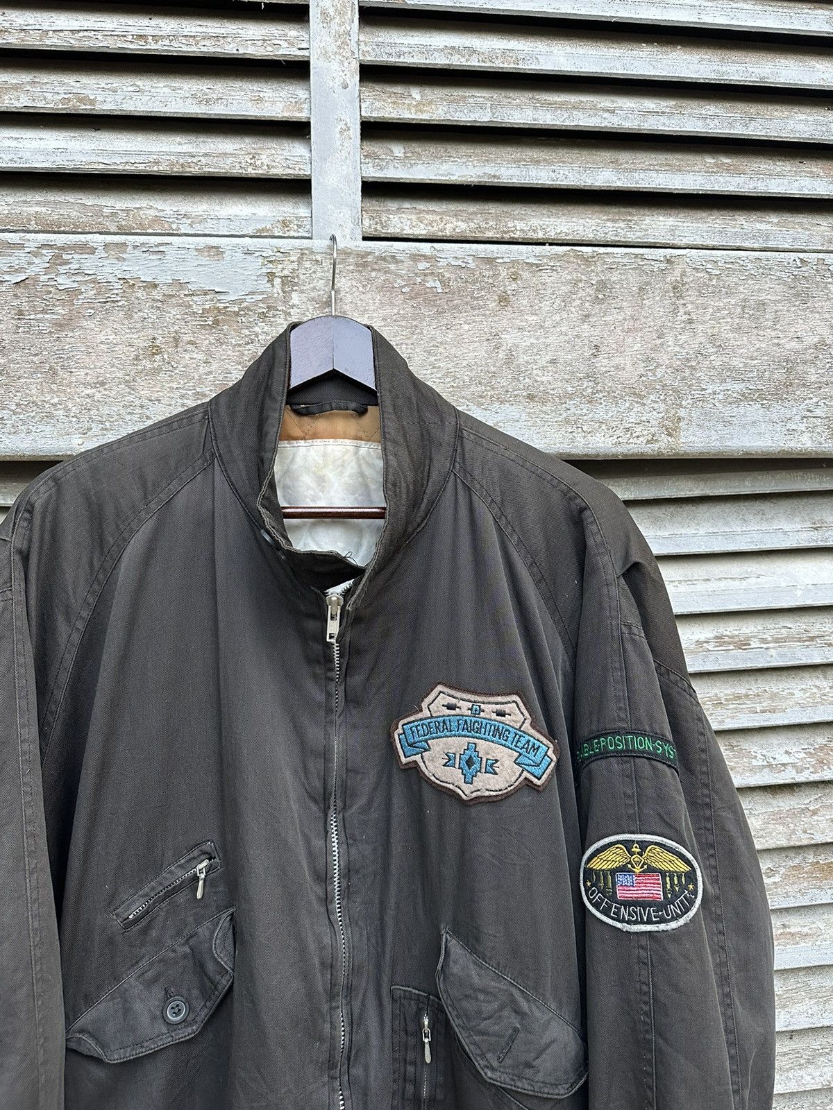Vintage 👹Vintage Federal Fighting Team Oversized Bomber Jacket Size US XL / EU 56 / 4 - 6 Thumbnail