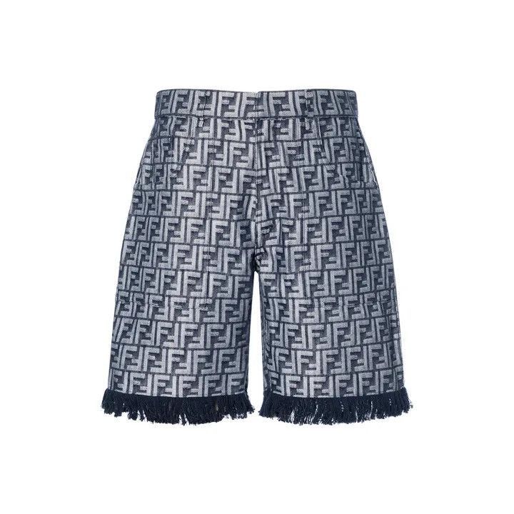 Fendi Fendi Blue FF Print Denim Shorts for Men -2507 Size US 34 / EU 50 - 1 Thumbnail