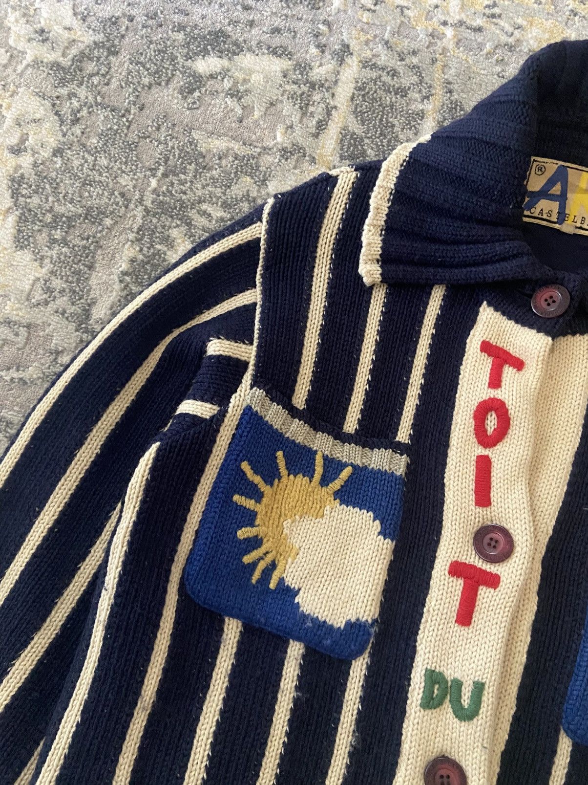 Jean Charles De Castelbajac VINTAGE JEAN CHARLES DE CASTEL BAJAC ART CABLE KNIT JACKET Size US L / EU 52-54 / 3 - 8 Thumbnail