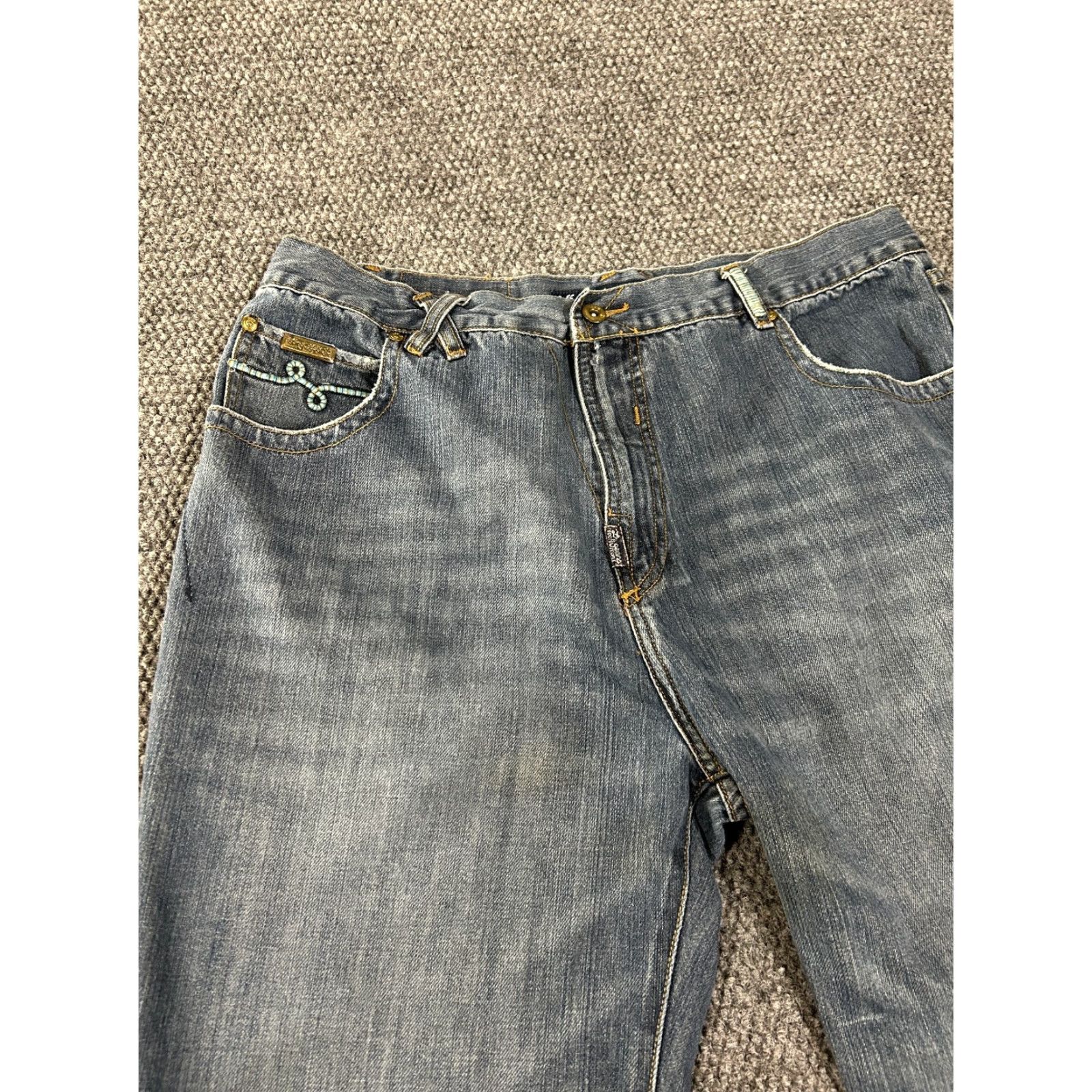 Denime LRG Jeans Mens 38x33 Blue Denim Straight Leg 5-Pocket Regular Rise Mid Vintage No N/A Size US 38 / EU 54 - 3 Thumbnail