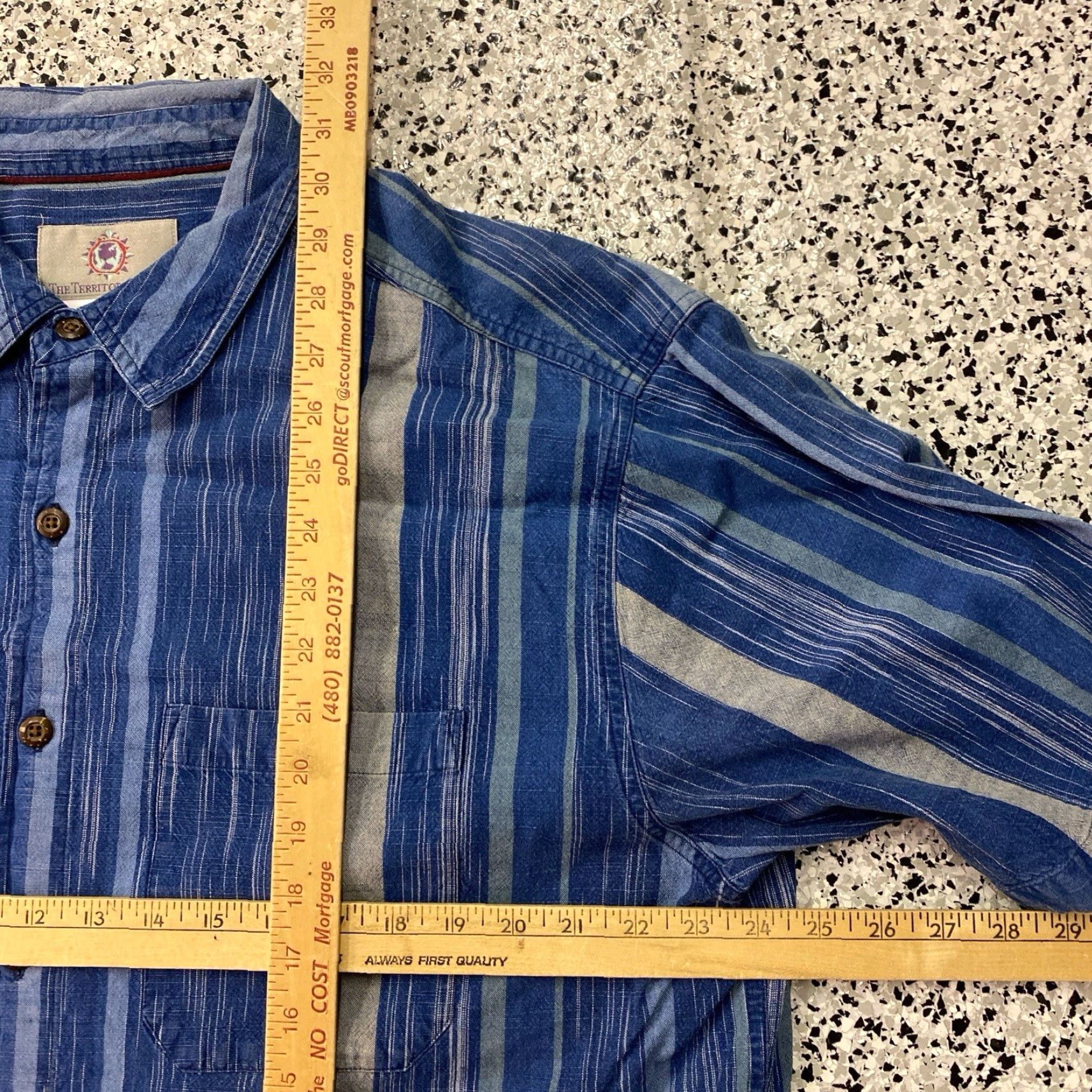 The Territory Ahead VTG Territory Ahead Shirt Men XL Blue Stripe Cotton Camp Hike Outdoor Casual Shirt Size US XL / EU 56 / 4 - 3 Thumbnail