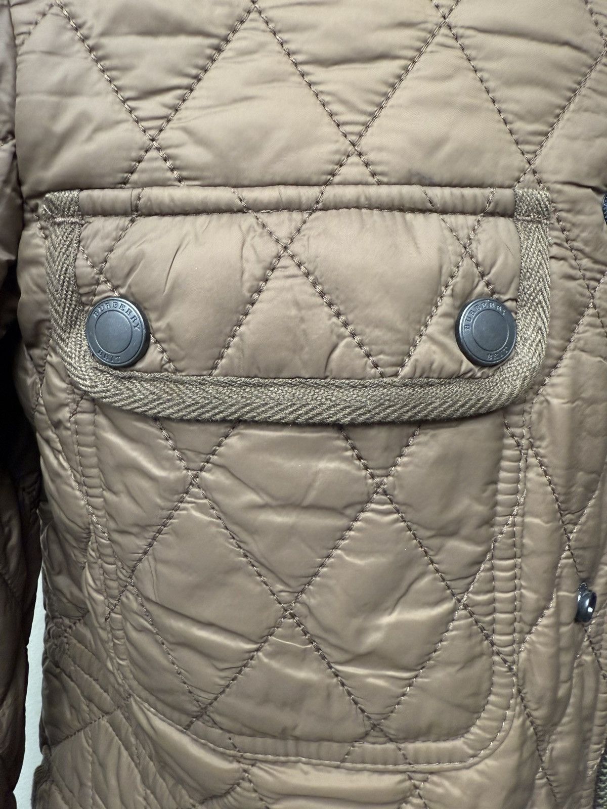 Burberry Burberry brit men’s mushroom Russell quilted jacket large Size US L / EU 52-54 / 3 - 14 Thumbnail