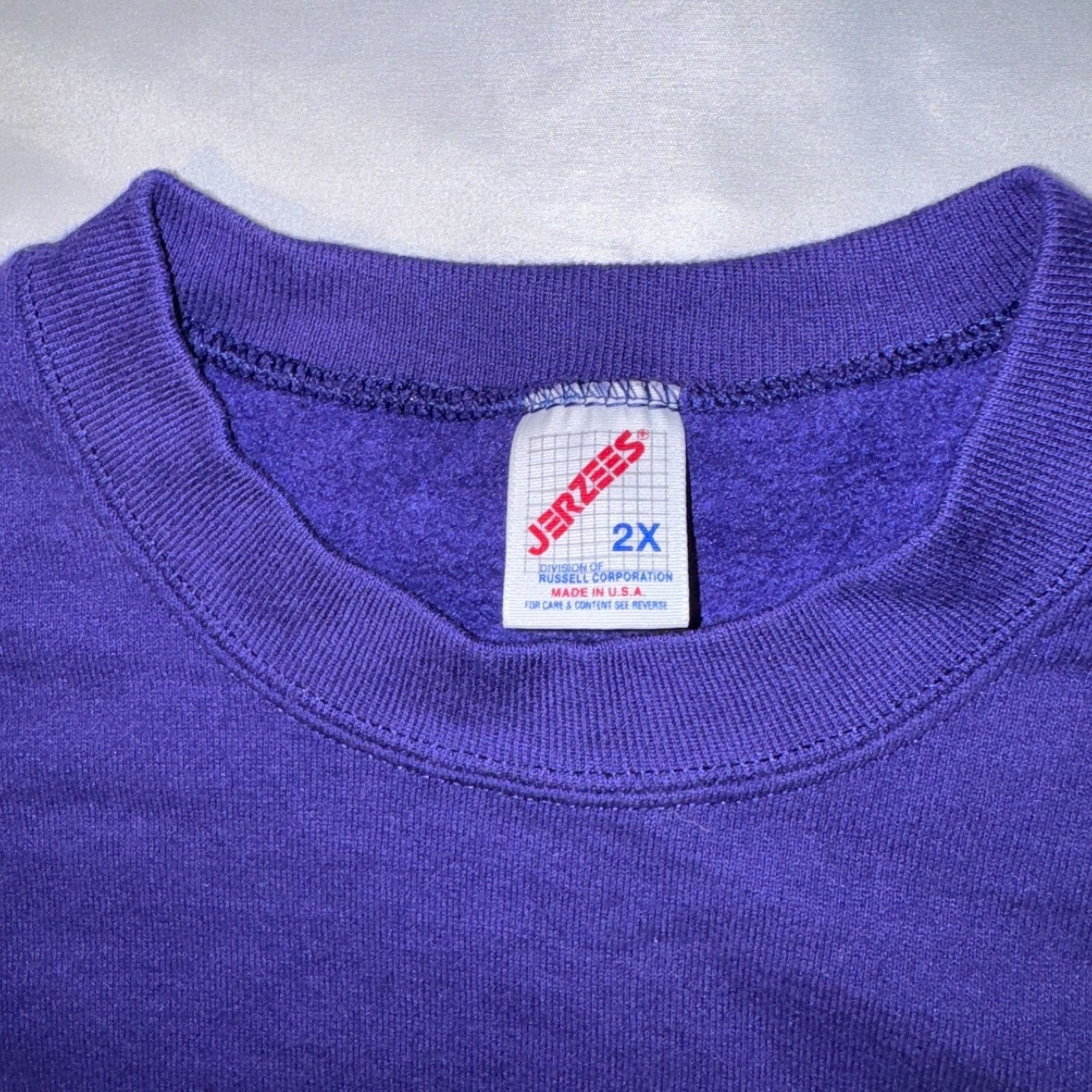 Jerzees Vintage Jerzees 90s Purple Blank Crewneck Sweatshirt - 2XL M Size US XXL / EU 58 / 5 - 2 Thumbnail