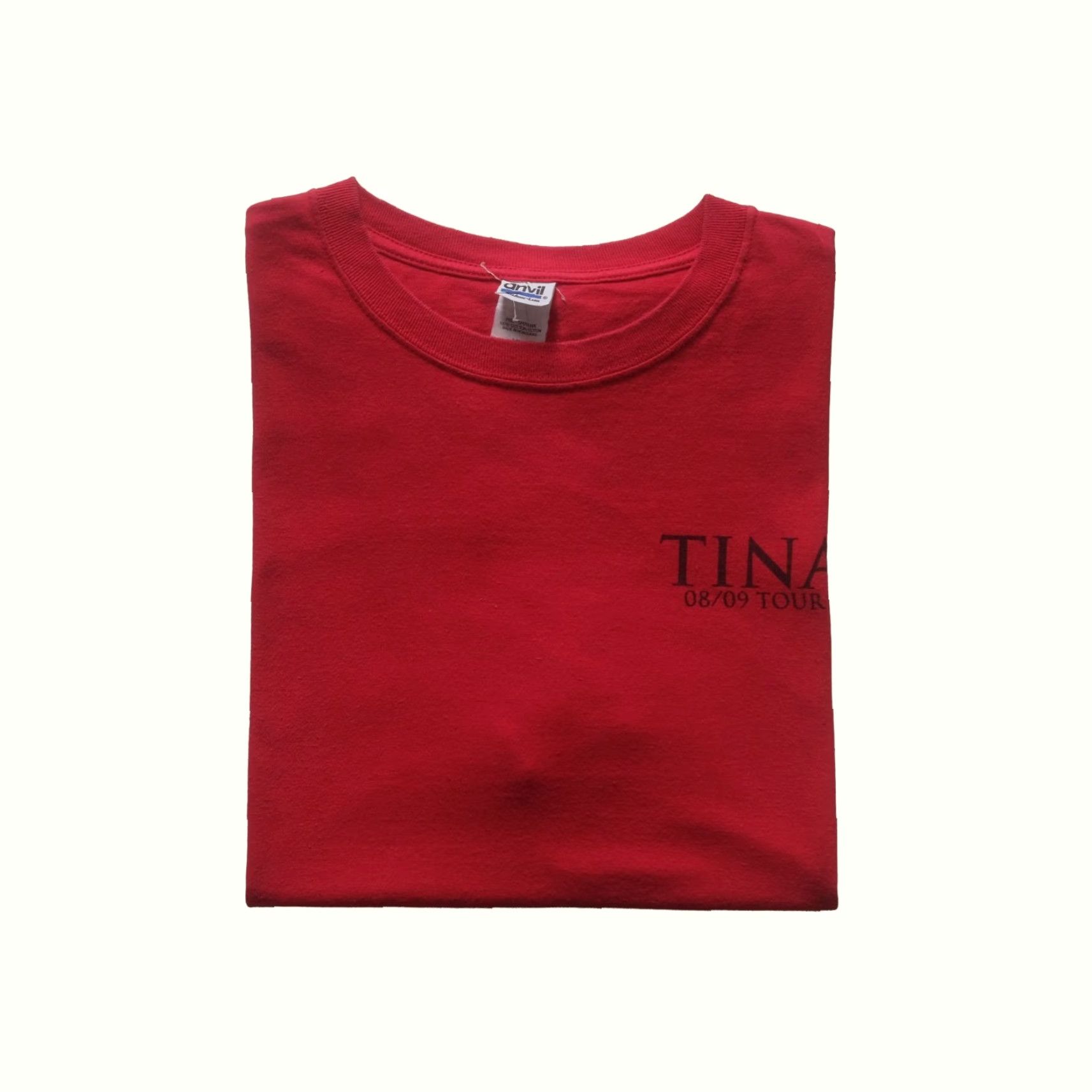 Anvil VINTAGE ANVIL TINA TURNER Y2K RETRO THANK YOU CREW GRAPHIC RED T SHIRT SZ XL Size US XL / EU 56 / 4 - 2 Thumbnail