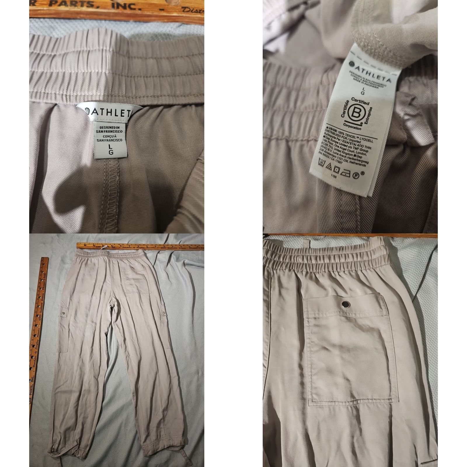 Athleta Athleta Pants Womens Large Beige Celestial High Rise Utility Cargo Baggy Relaxed Size 36" / US 14 / IT 50 - 9 Thumbnail