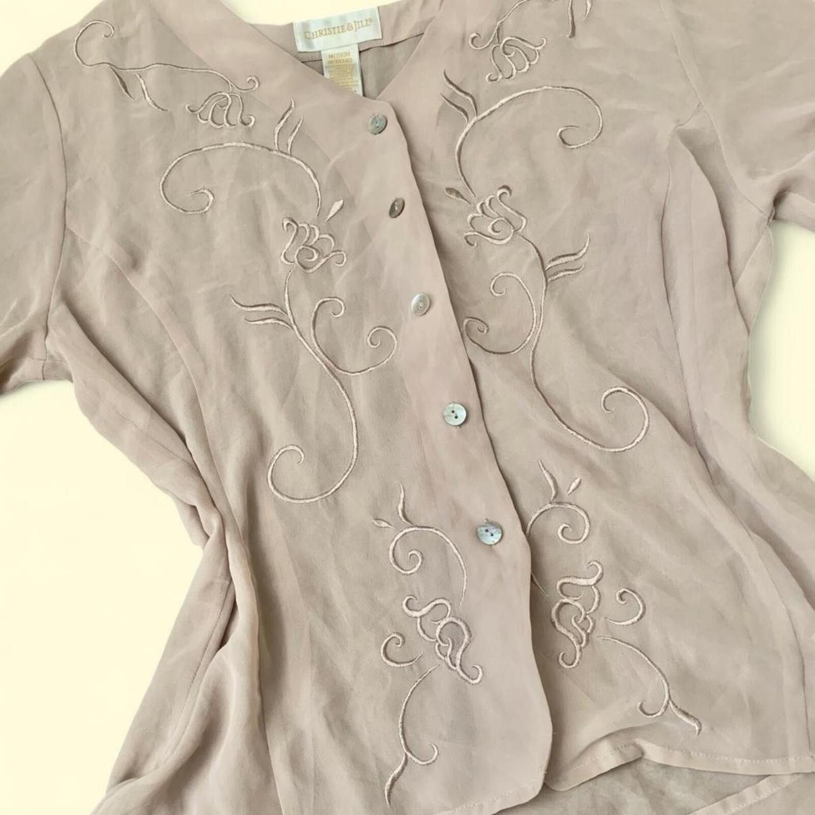 Other Fairycore embroidered layering button up top Size M / US 6-8 / IT 42-44 - 2 Thumbnail