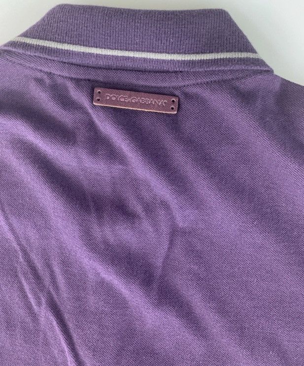 Dolce & Gabbana Dolce & Gabbana 🇮🇹 Purple Leather Logo Bar Polo Shirt 54e NWT Size US L / EU 52-54 / 3 - 8 Thumbnail
