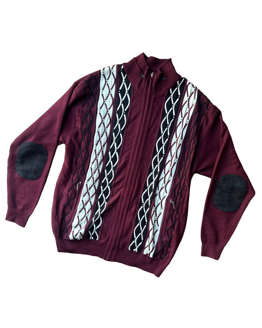 Other Men's Burgundy Coogie Style Y2K Zip-Front Sweater Size US XXL / EU 58 / 5 - 1 Thumbnail