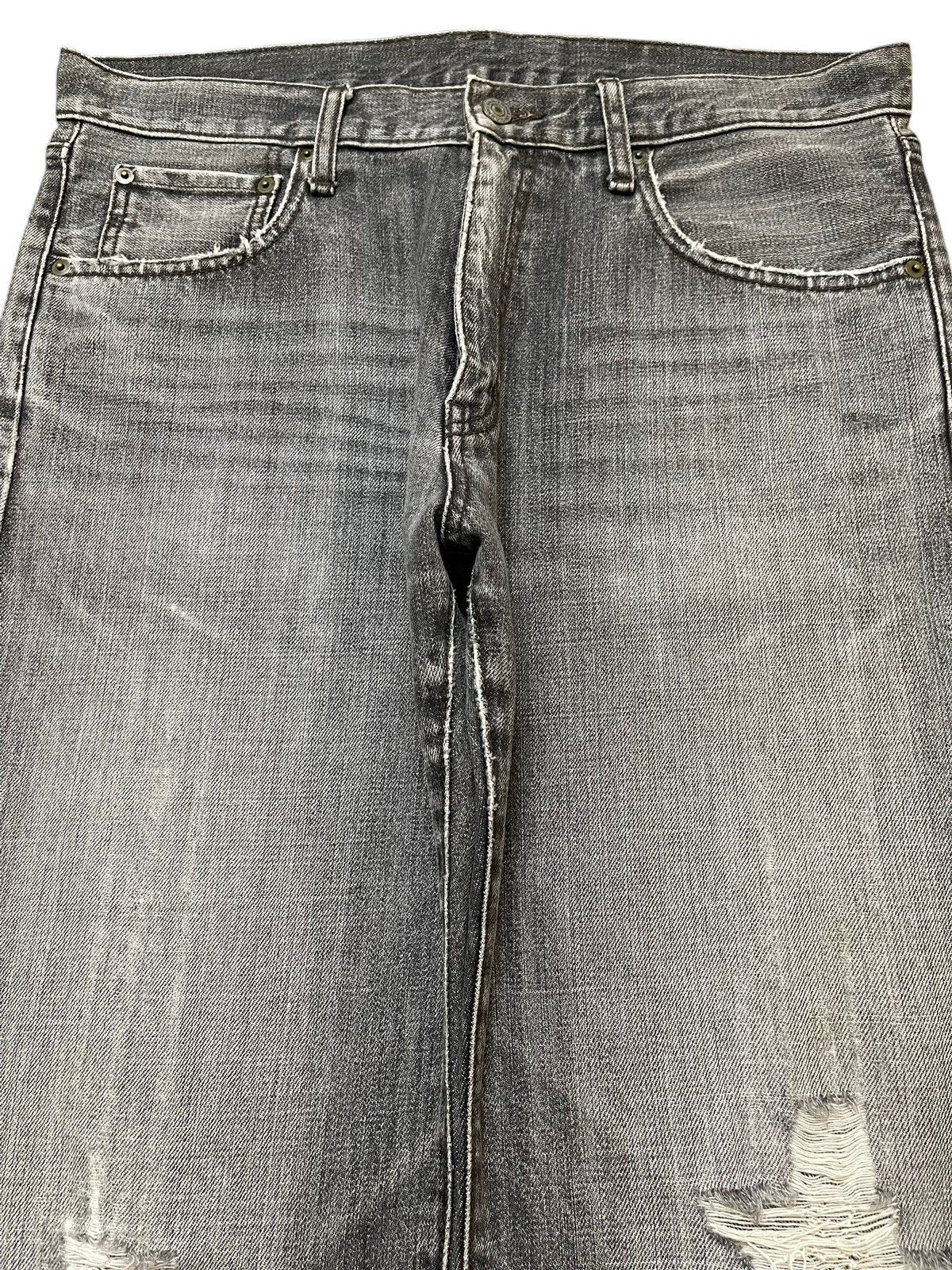 Uniqlo Vintage Japanese Uniqlo Faded Wash Distressed Loose Jeans Size US 34 / EU 50 - 3 Thumbnail