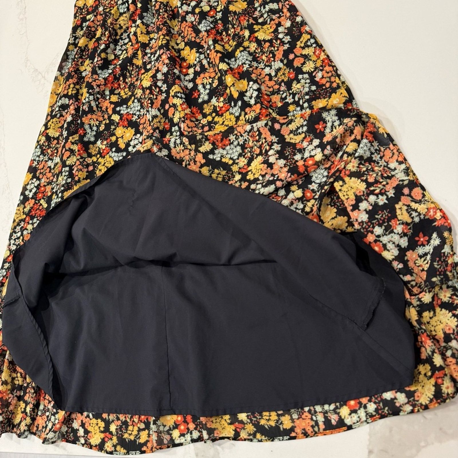 Madewell Madewell Dolman Sleeve Ruffle Hem Floral Midi Dress Womens 0 Size XS / US 0-2 / IT 36-38 - 6 Thumbnail