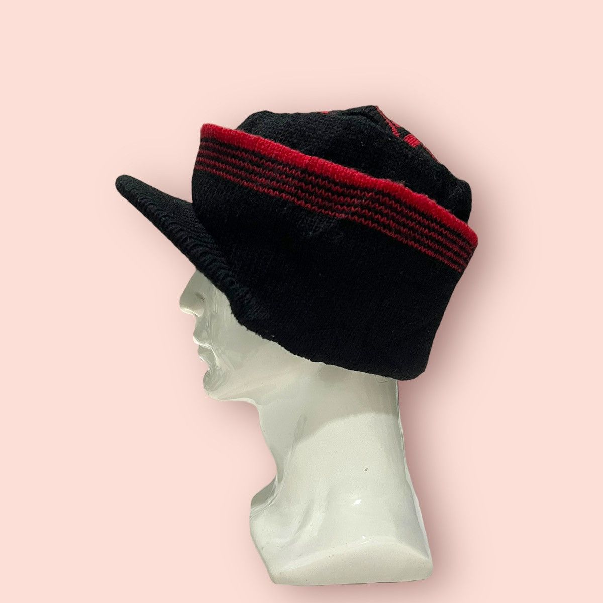 14th Addiction × Homespun Knitwear × Japanese Brand VINTAGE RED SNOWFLAKE LOGO KNITTED ALT BEANIE HAT Size ONE SIZE - 7 Thumbnail