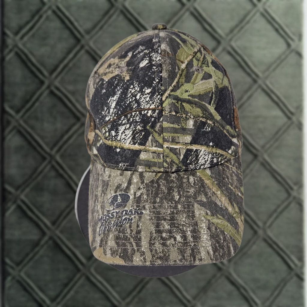 Vintage Mossy Oak Hat Cap Strap Back Green Brown Camo Obsession Hunting Mens One Size Size ONE SIZE - 1 Thumbnail