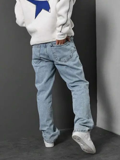 Jean VINTAGE washed retro 90s denim jeans Size US 34 / EU 50 - 2 Thumbnail