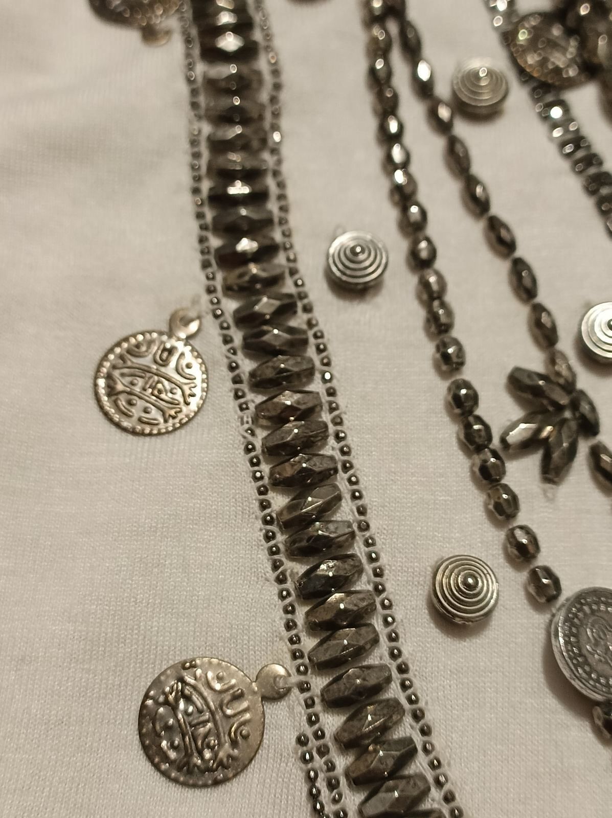 The Kooples The Kooples Embellished Plastron Necklace Jersey Tee Size 2 Size M / US 6-8 / IT 42-44 - 12 Thumbnail
