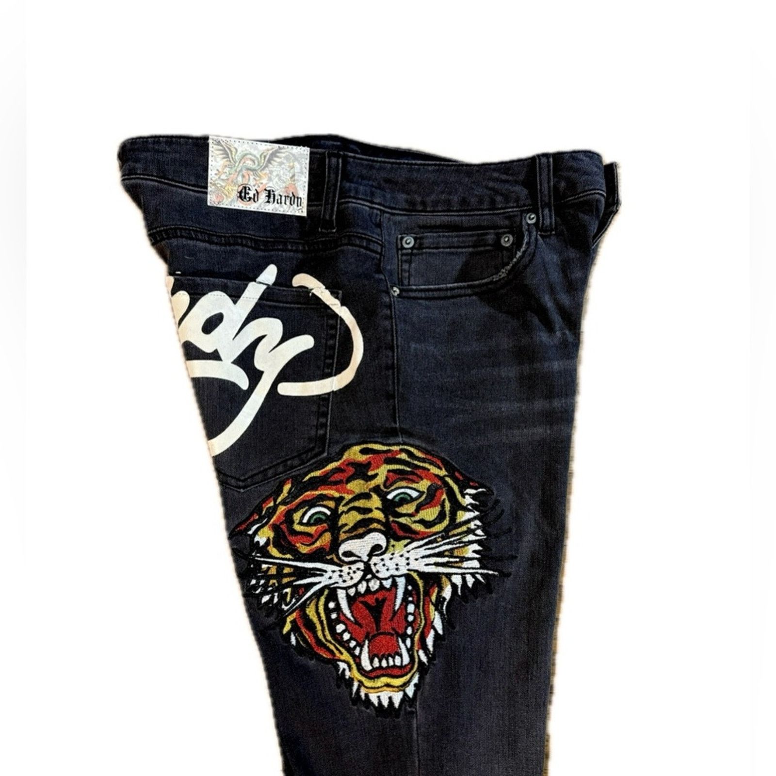 Ed Hardy ED HARDY TIGER HEAD SLIM FLARE JEANS Size 30" / US 8 / IT 44 - 4 Thumbnail