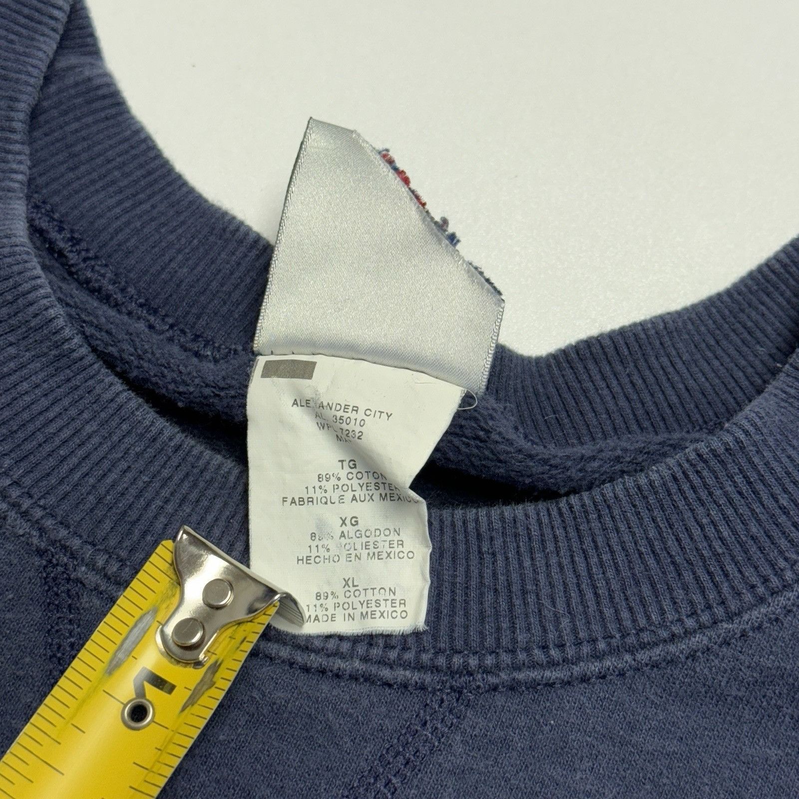 Jerzees Vintage Single V Crew Neck Sweatshirt Mens XL 25.5x27 Blue Size US XL / EU 56 / 4 - 9 Thumbnail