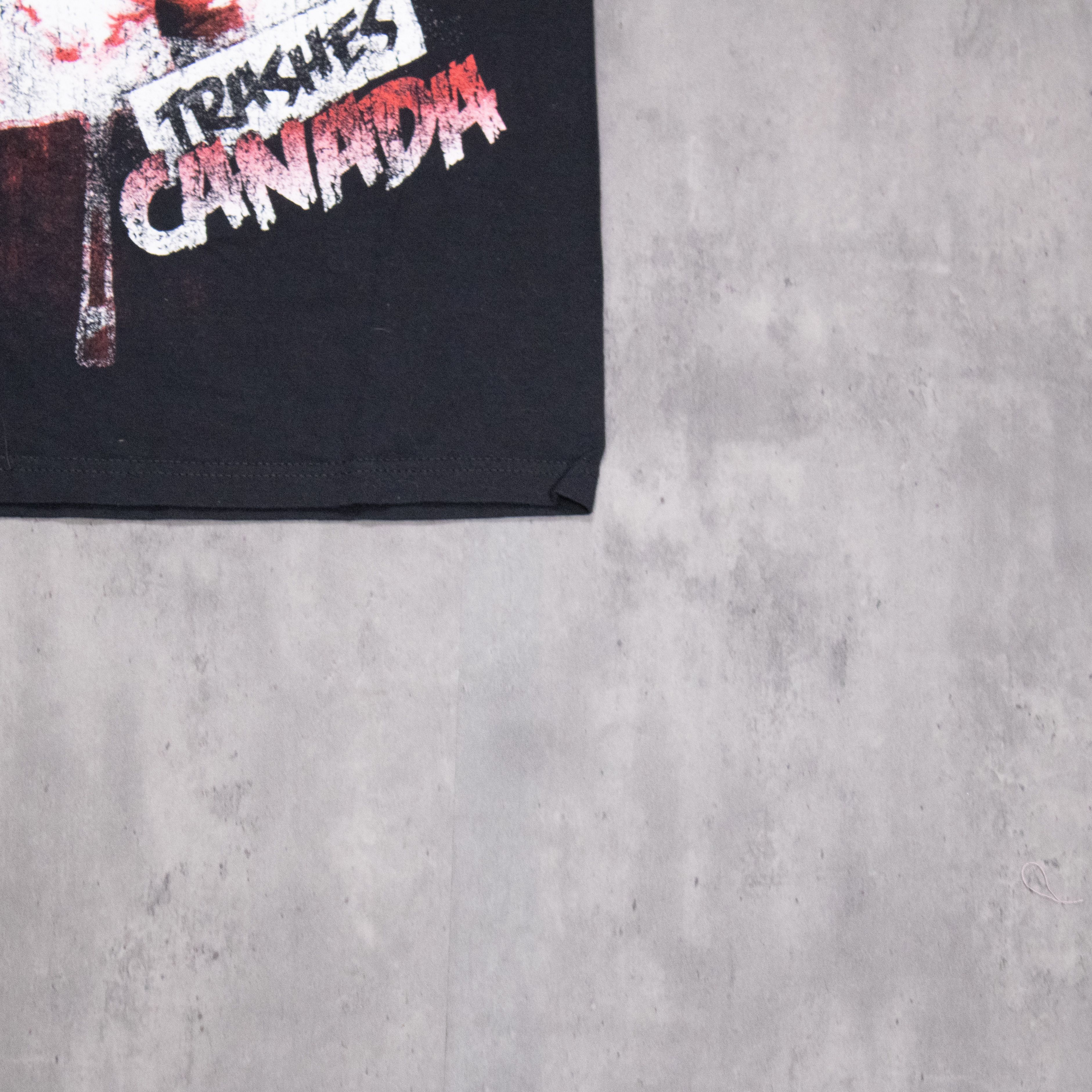 Band Tees × Jerzees × Vintage Y2K 2000's Alice Cooper Trashes Canada Tour Black T-Shirt Size US M / EU 48-50 / 2 - 6 Thumbnail