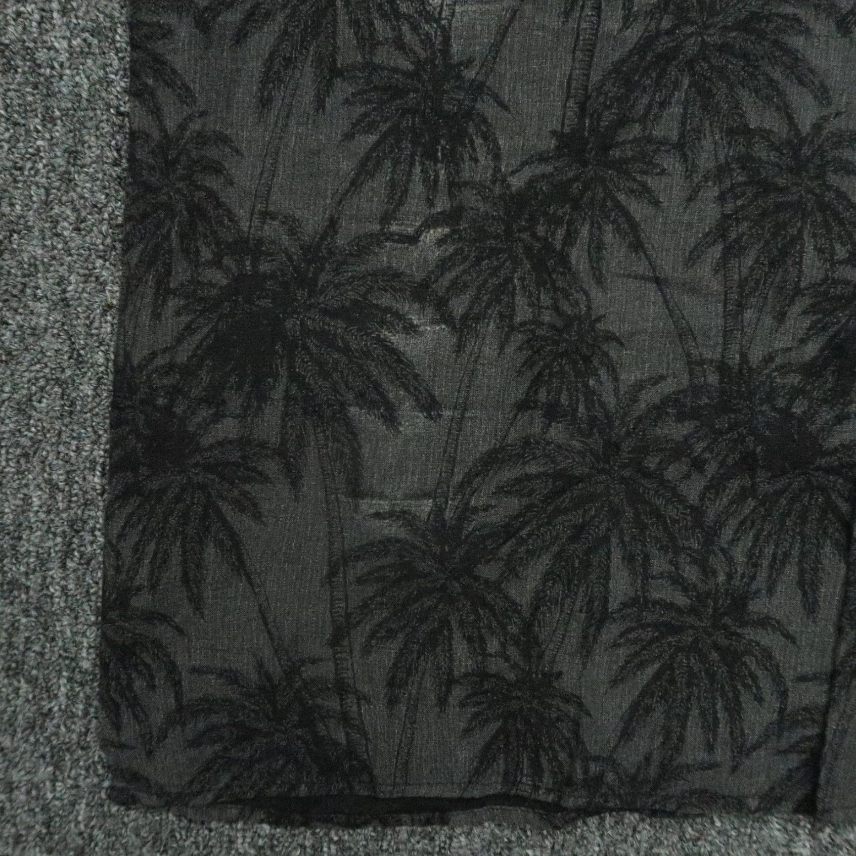 Outerknown Outerknown Shirt Mens Large Gray Black Palm Tree Linen Short Sleeve Button Up Size US L / EU 52-54 / 3 - 8 Thumbnail