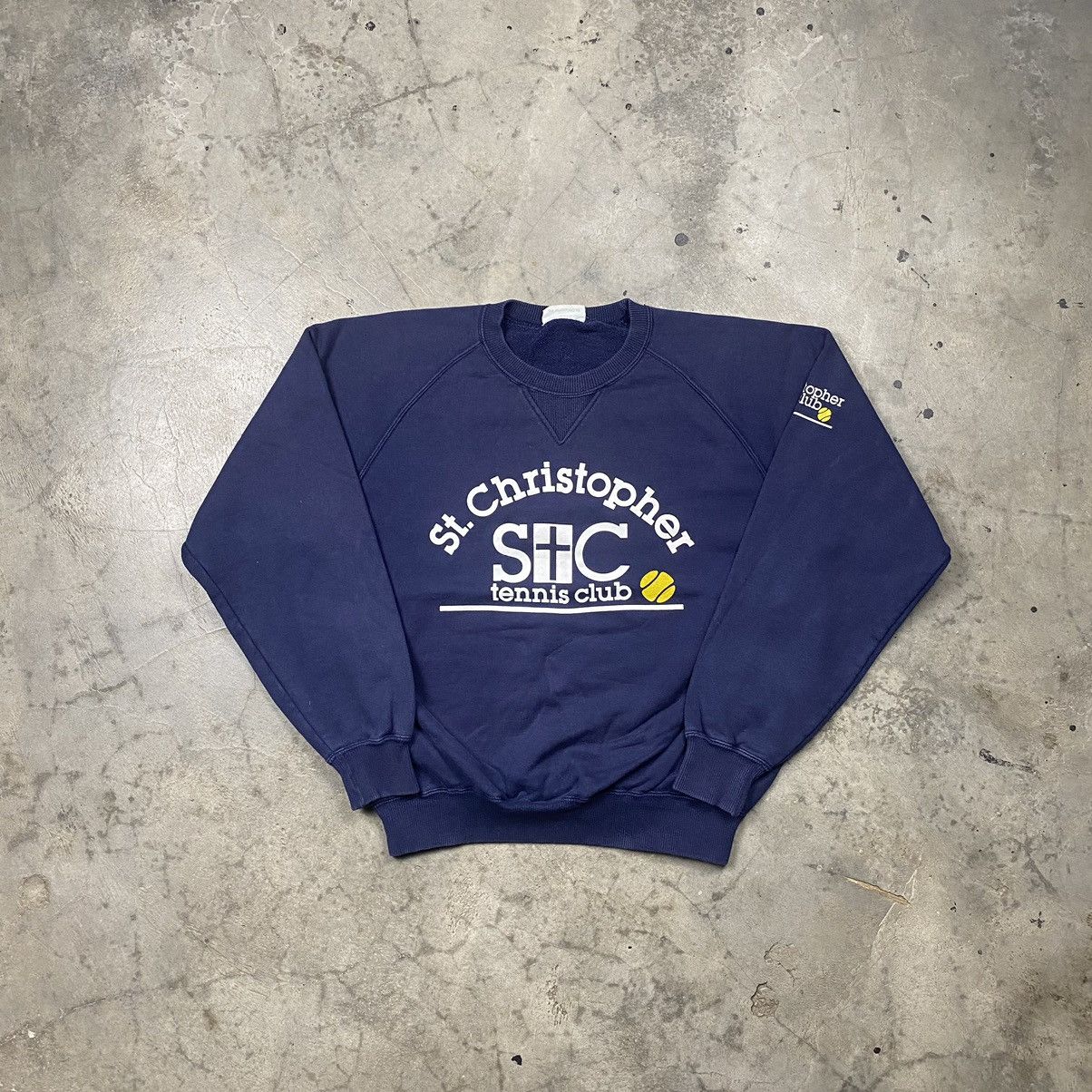 Sports Specialties × Vintage 90s Saint Christopher Tennis Club Boxy Crewneck Size US S / EU 44-46 / 1 - 1 Thumbnail