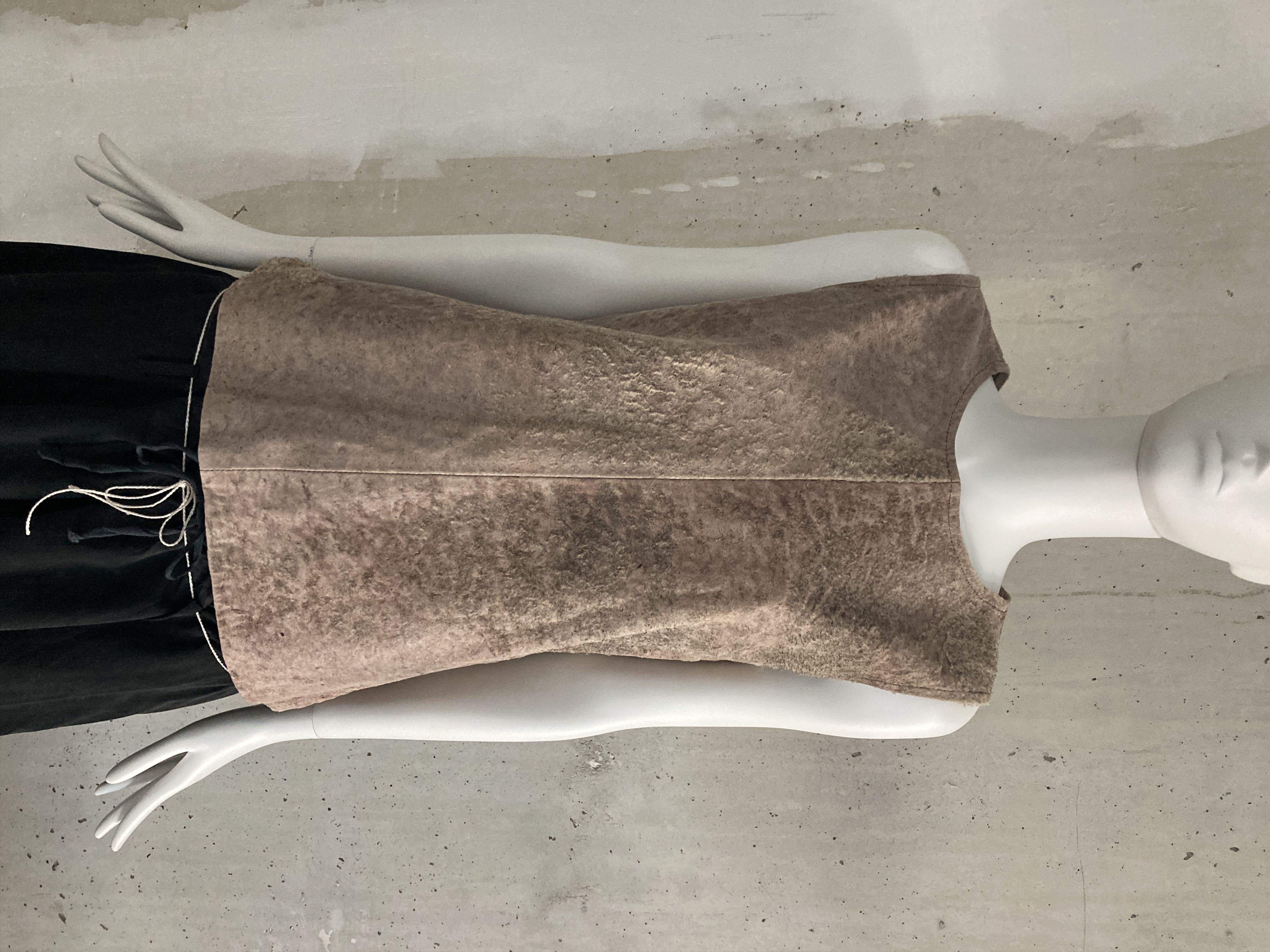 image of Ann Demeulemeester Fw2002 Raw Leather Vest in Beige, Women's (Size Medium)