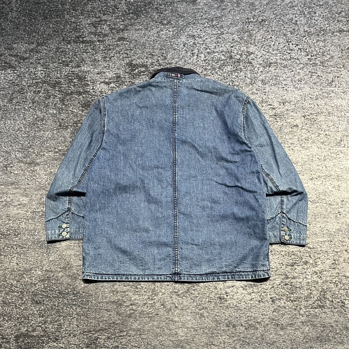 Tommy Hilfiger Vintage 90s Tommy Hilfiger Flannel Lined Denim Chore Coat Size US M / EU 48-50 / 2 - 2 Thumbnail