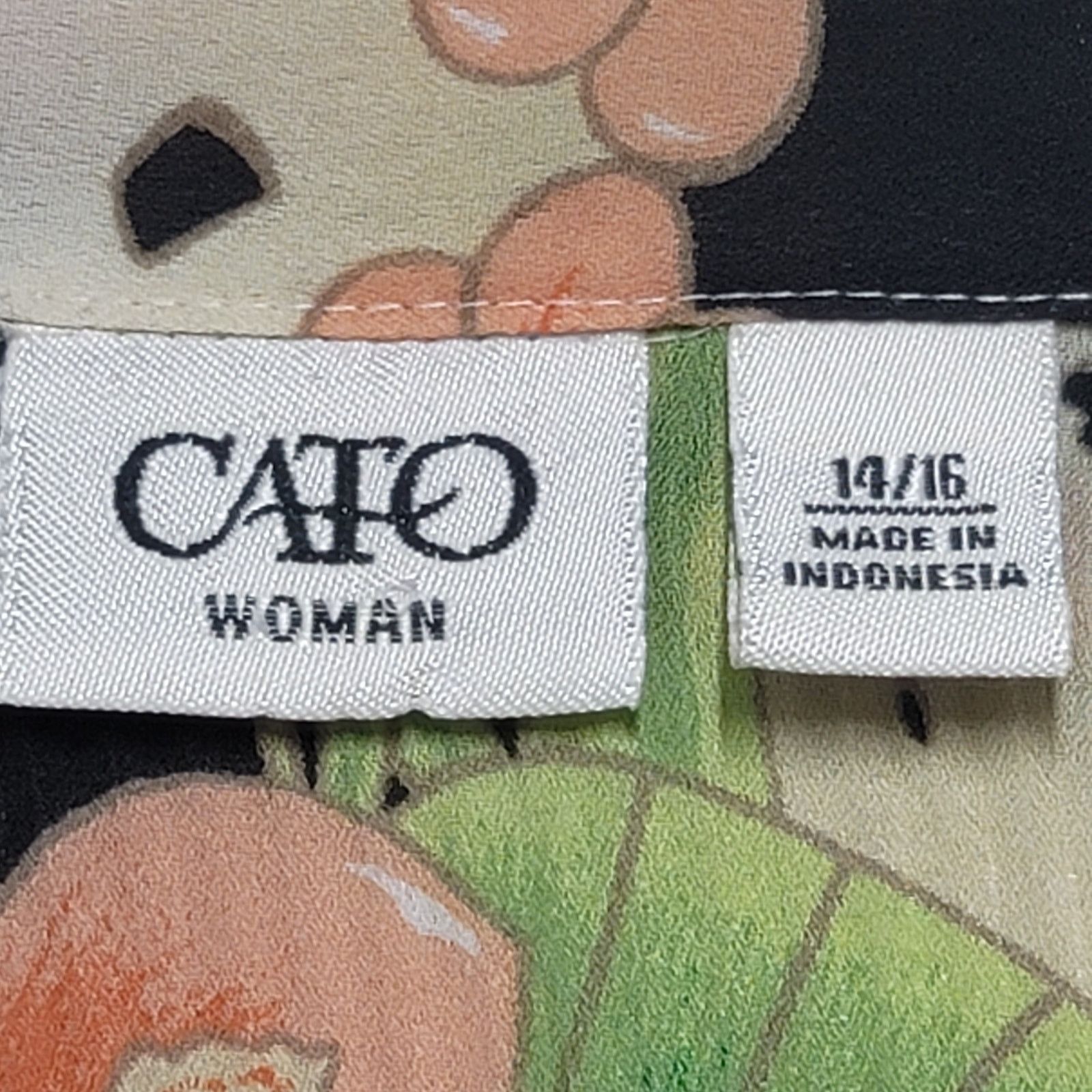 Other Cato Woman Black Orange Floral Accordion Pleats Top 14 16 Size XL / US 12-14 / IT 48-50 - 4 Thumbnail