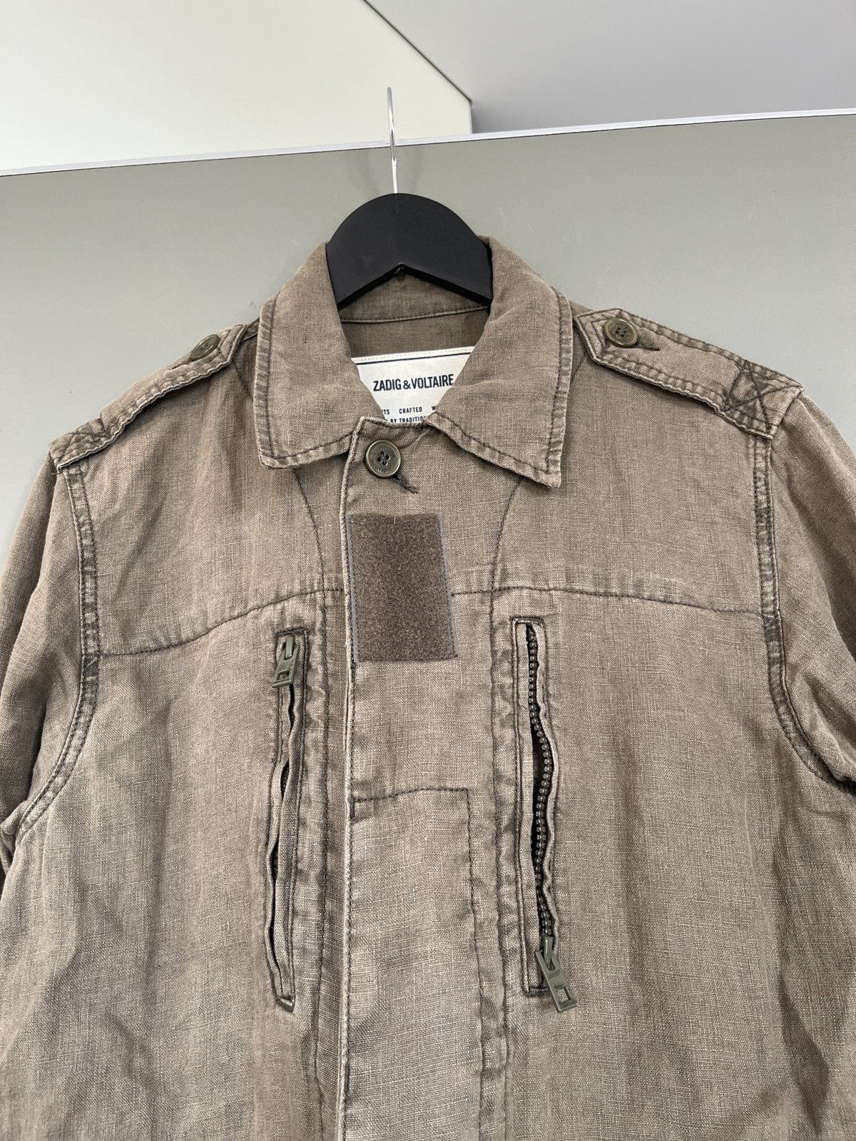 Zadig & Voltaire Zadig & Voltaire Kid Lin Lave Military Linen Jacket Size S / US 4 / IT 40 - 8 Thumbnail