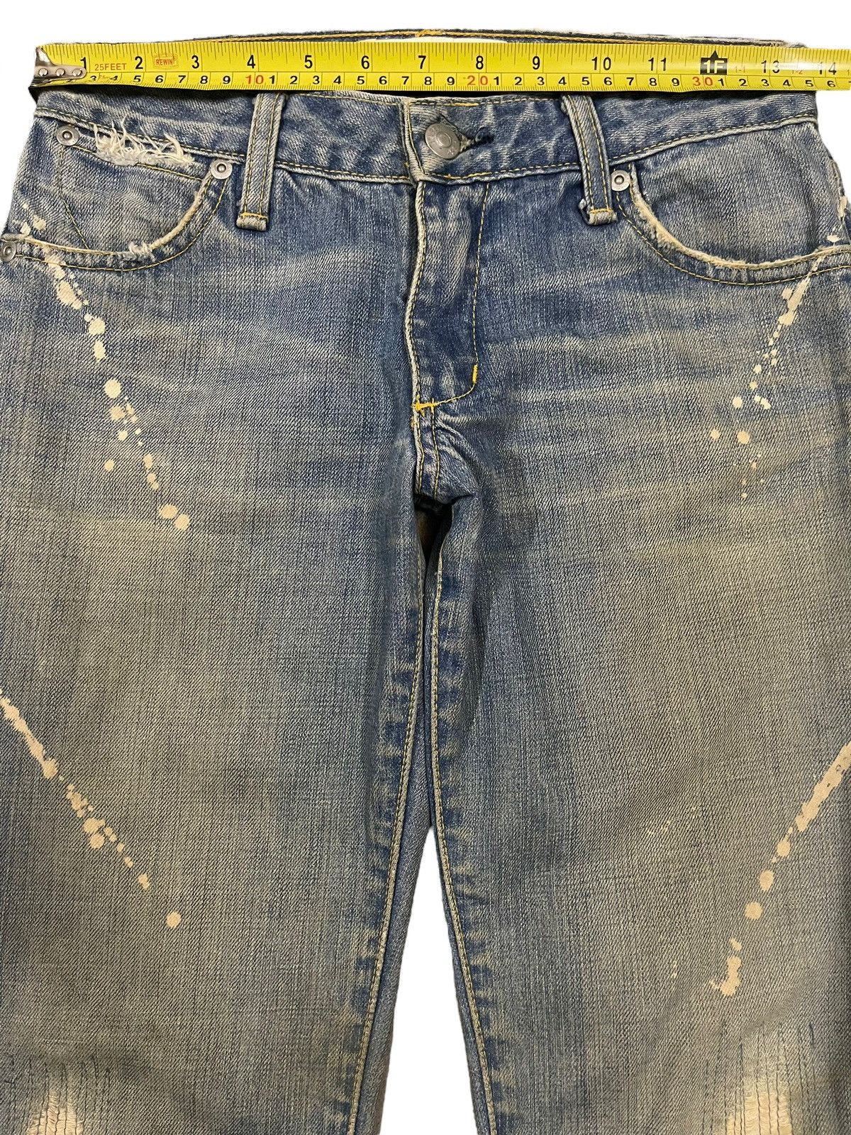 Hysteric Glamour Vintage Japanese Mud Wash Distress Paint Splatter Flare Jean Size 27" / US 4 / IT 40 - 9 Thumbnail