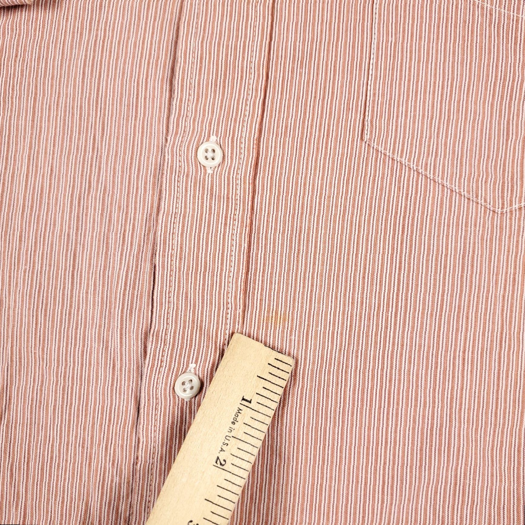 American Eagle Outfitters American Eagle Shirt Mens 2XL Coral Striped Casual Button Up Long Sleeve Size US XXL / EU 58 / 5 - 3 Thumbnail