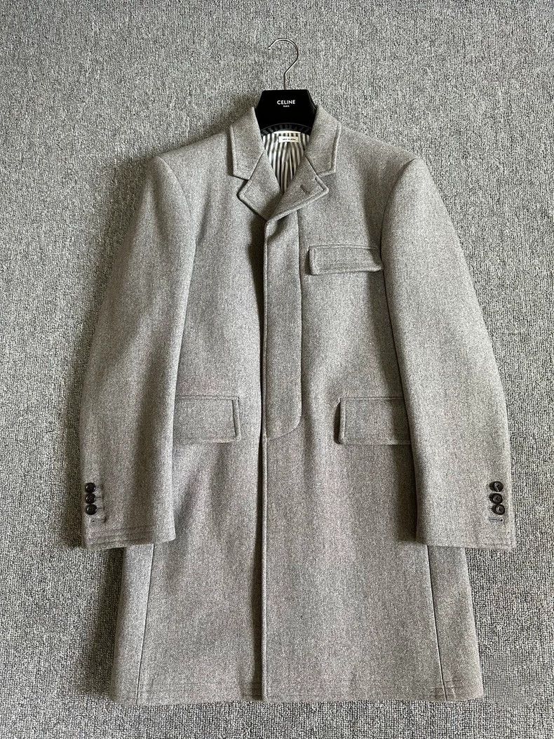 Thom Browne Thom Browne Size 00 Gray wool wrap-edged coat 2503-Nextar Size US XS / EU 42 / 0 - 1 Thumbnail