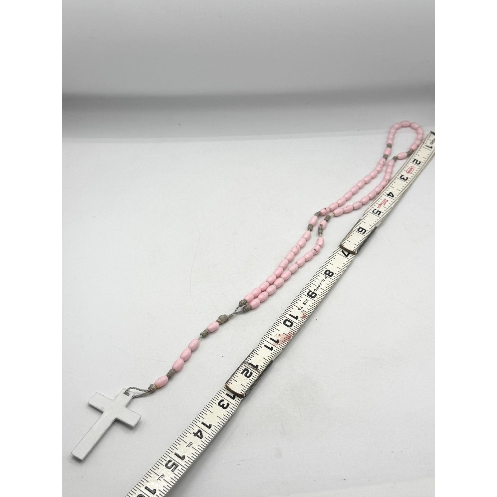 Other Vintage pink beaded white cross rosary religious necklace Size ONE SIZE - 5 Thumbnail