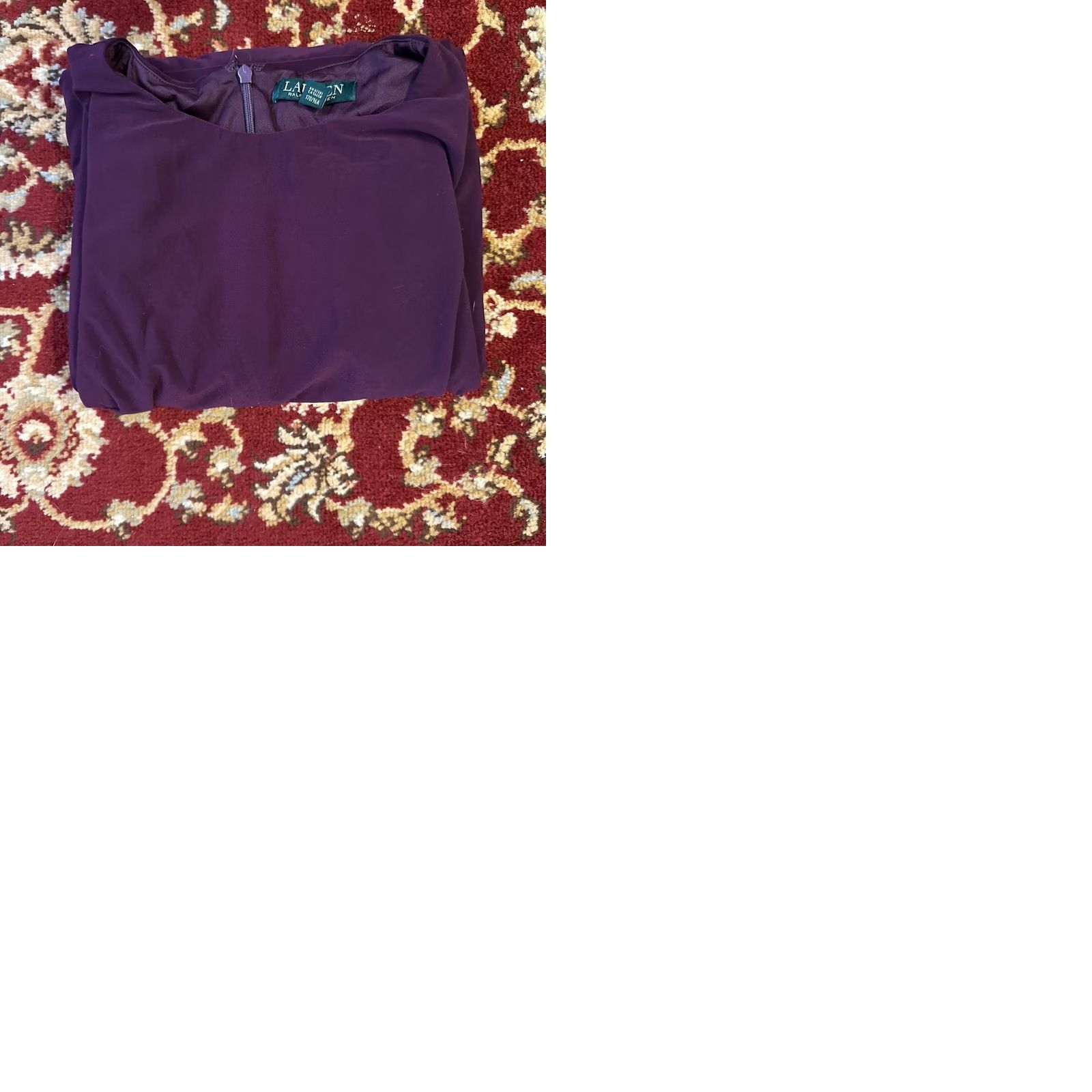 Ralph Lauren Lauren Ralph Lauren Dress Womens 8 Dark Purple Short Sleeve Polyester Size 30" / US 8 / IT 44 - 9 Thumbnail