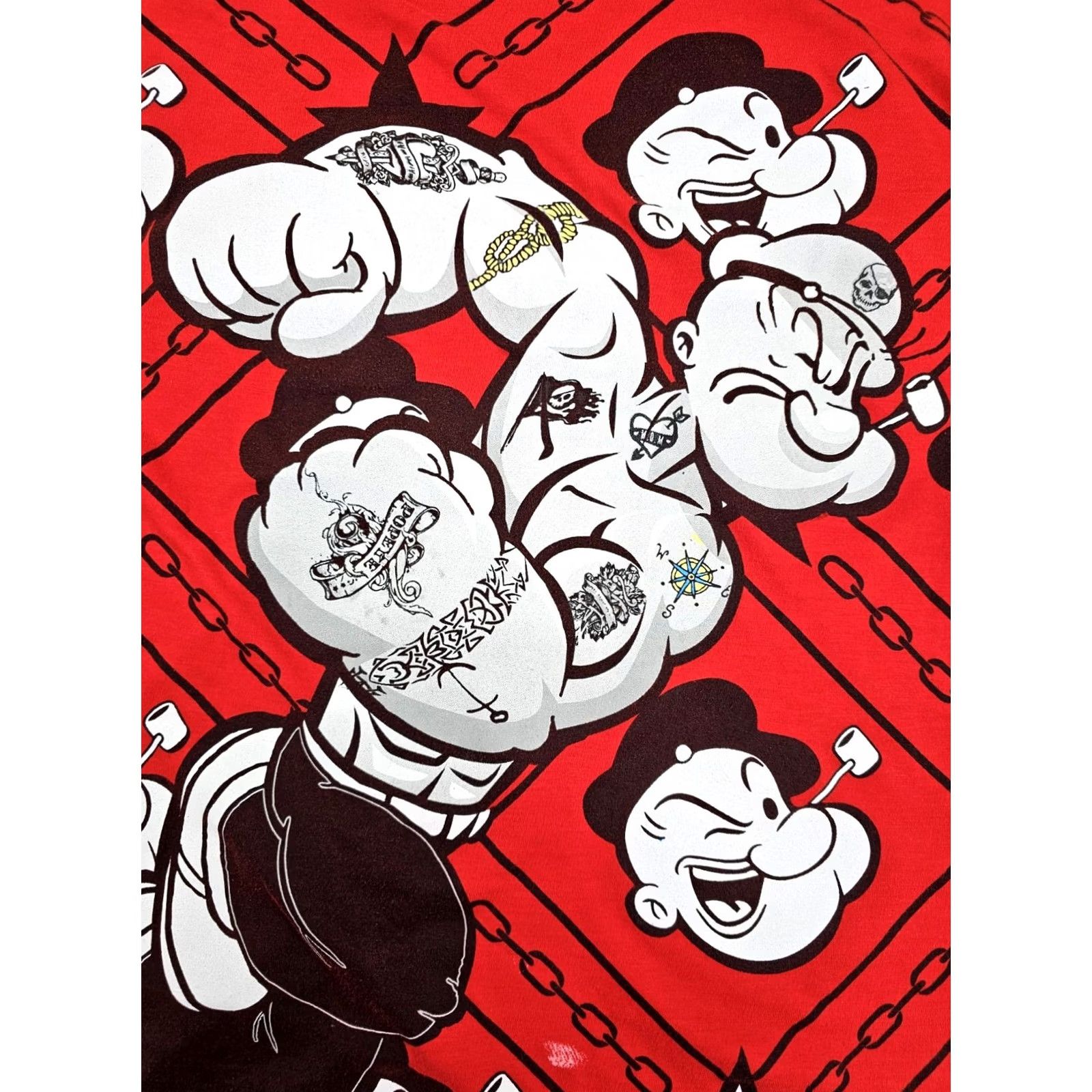 Gloverall Popeye the Sailor Man Shirt Men 2XL Red All Over Graphic Cartoon T-Shirt Size US XXL / EU 58 / 5 - 3 Thumbnail