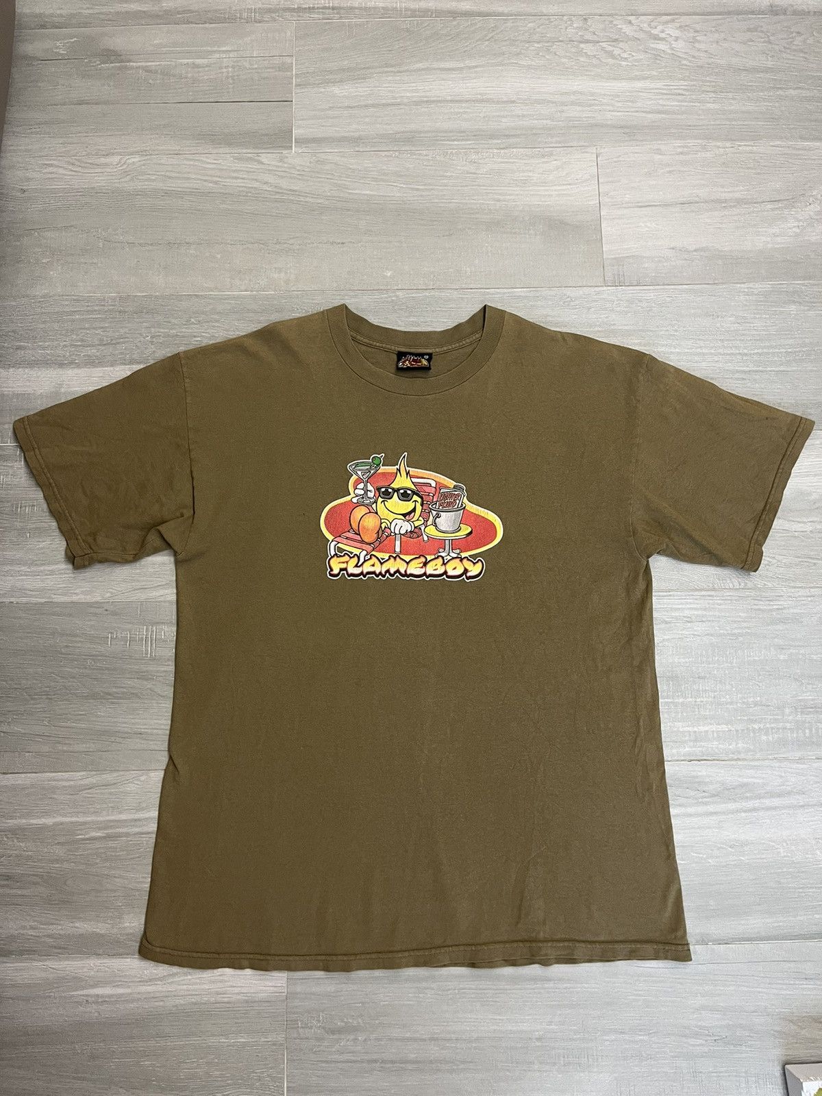 Vintage Vintage world industries skateboard flame boy tee stussy Size US XL / EU 56 / 4 - 7 Thumbnail
