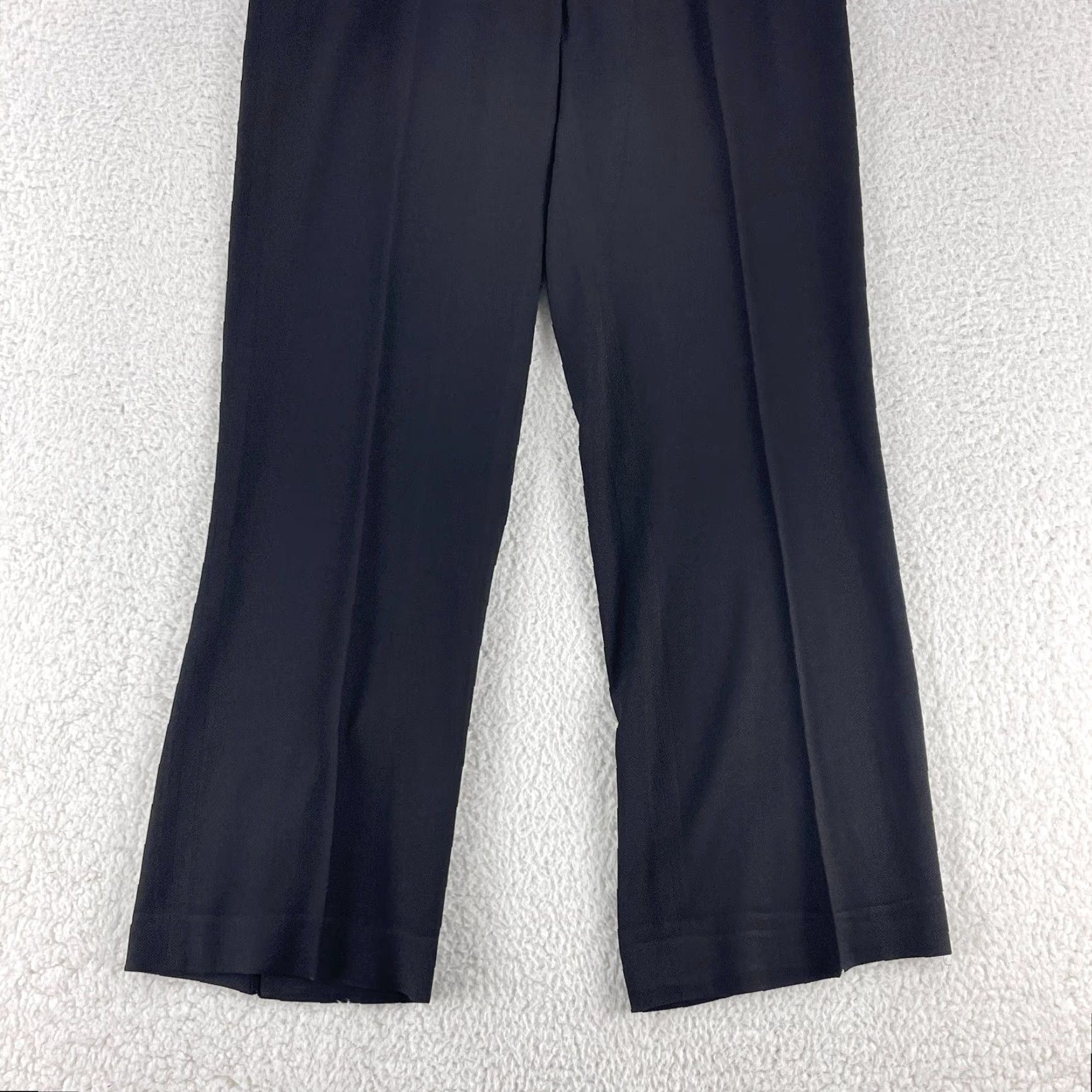 Vintage Lafayette 148 New York Black Pleated Straight Leg Dress Pants Womens Wool Blend Size 8 Size 30" / US 8 / IT 44 - 3 Thumbnail
