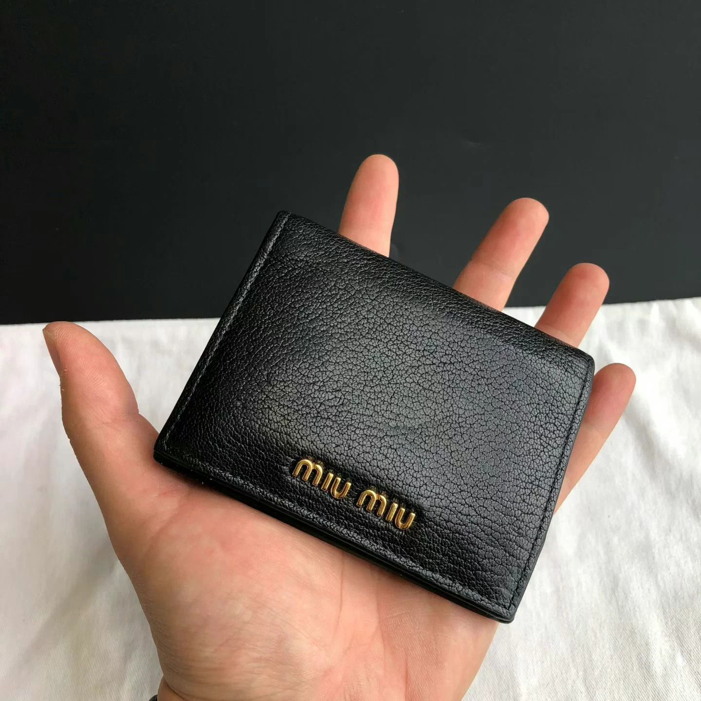 Miu Miu 【MIUMIU】Classic Black and Gold Folding Wallet Size ONE SIZE - 4 Thumbnail