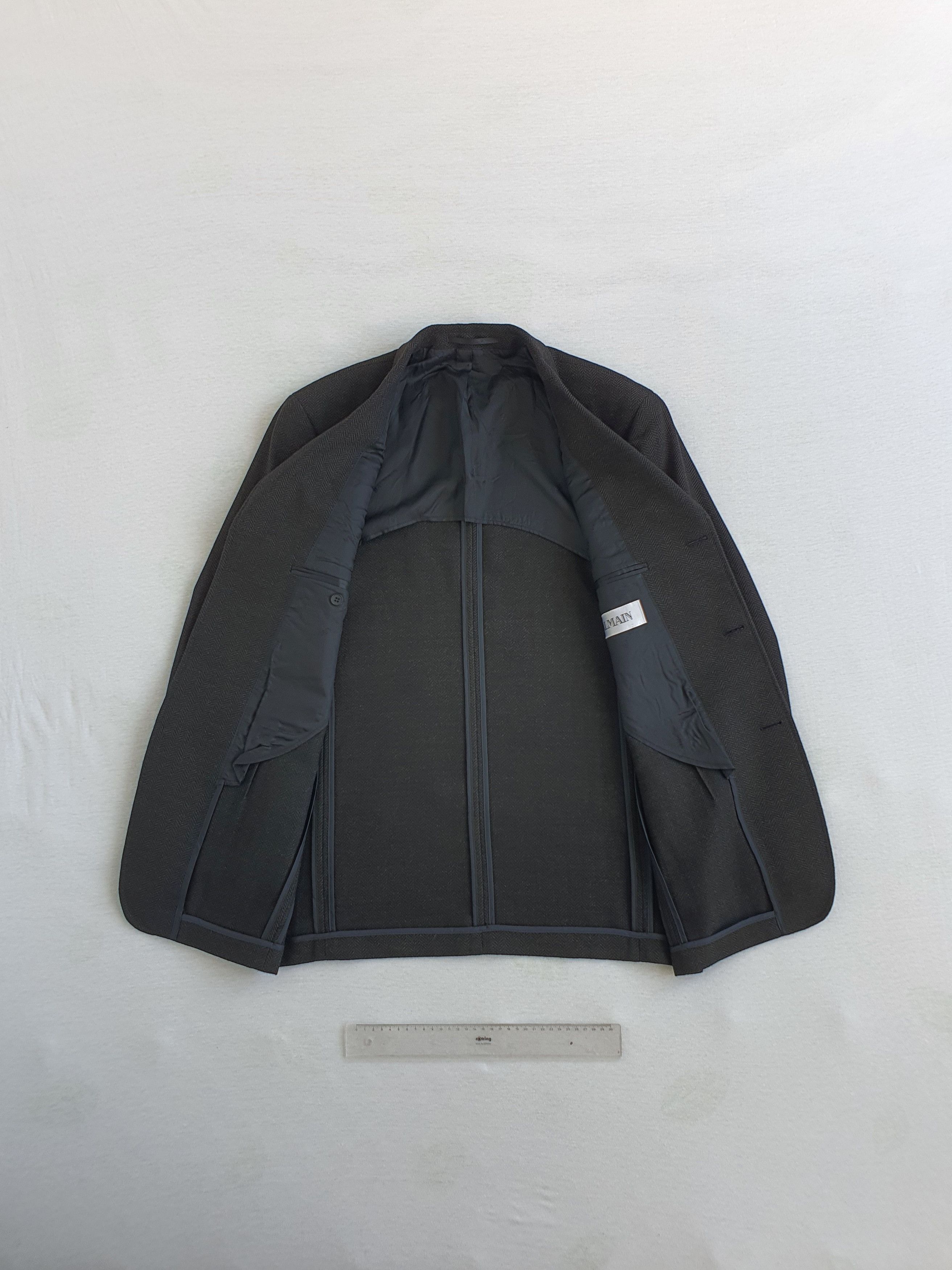 Balmain Blazer Sports Coat Suit Jacket - Vintage - Herrinbone Size 40R - 3 Thumbnail