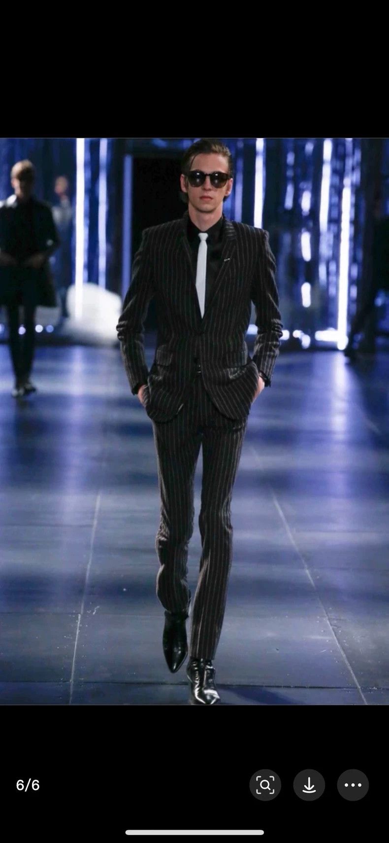 Yves Saint Laurent Saint Laruent 15FW Show Wool Stripe Suit 2502-Nextarrow Size 46R - 7 Thumbnail